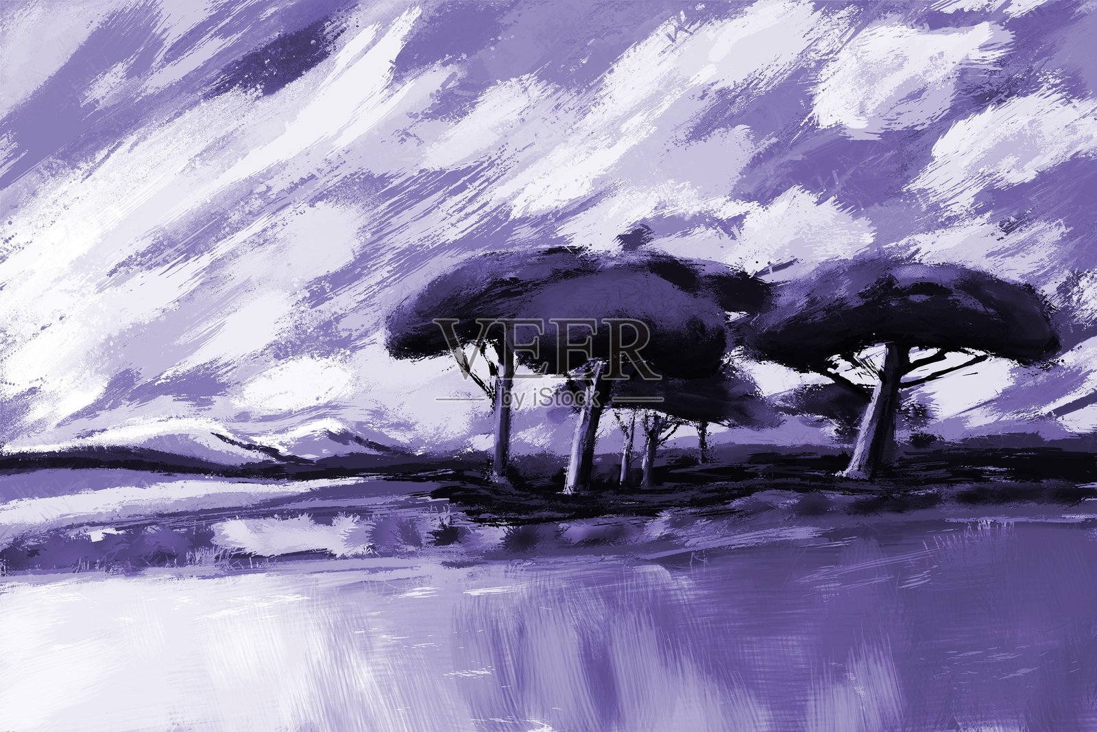 如画的地中海风景插画图片素材