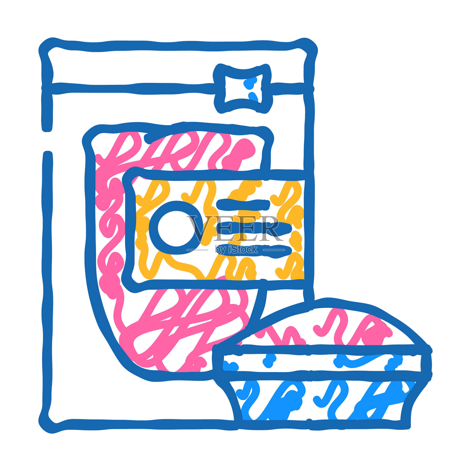 蜡珠美发沙龙图标涂鸦插图插画图片素材