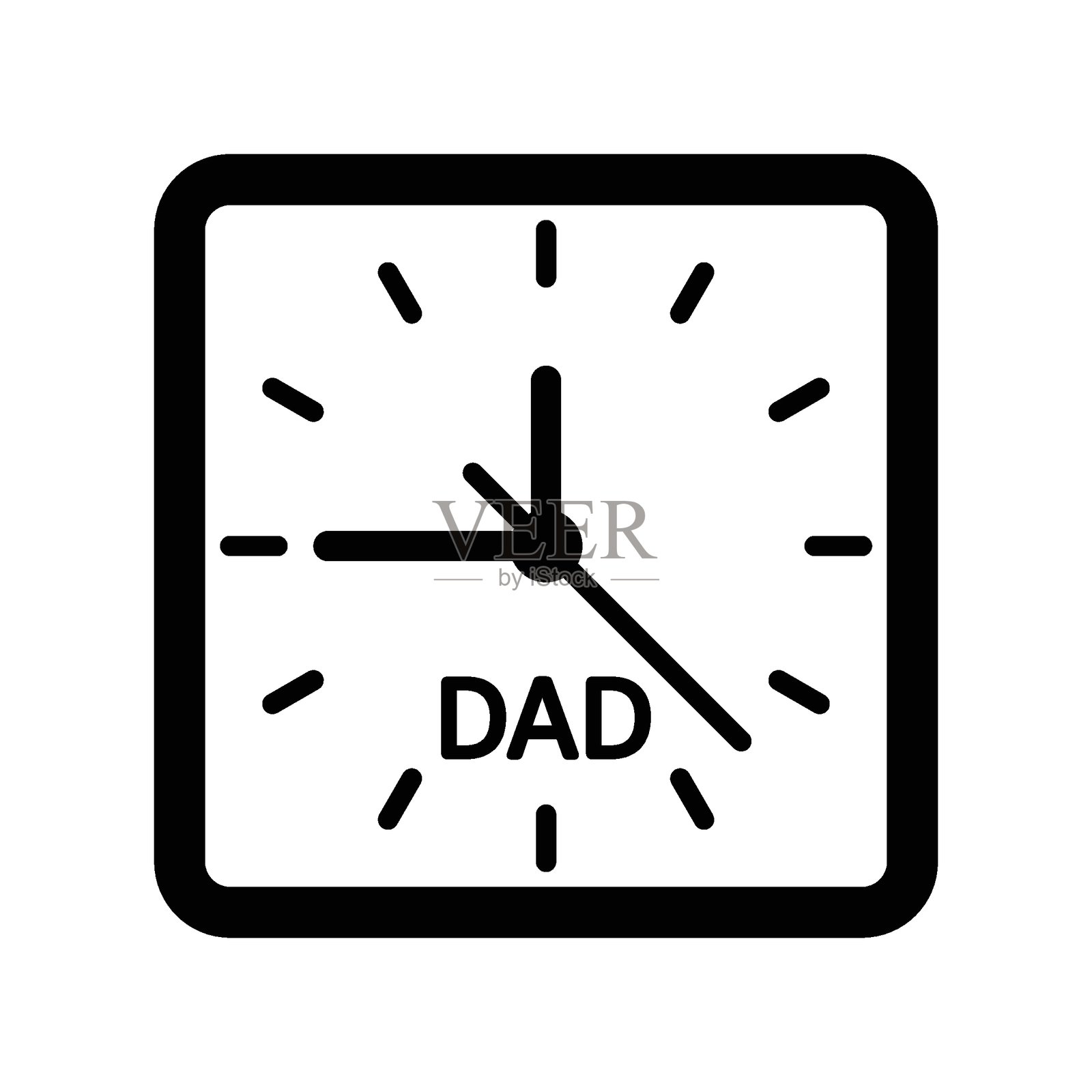 时钟扁平化矢量图标,易于修改或编辑插画图片素材