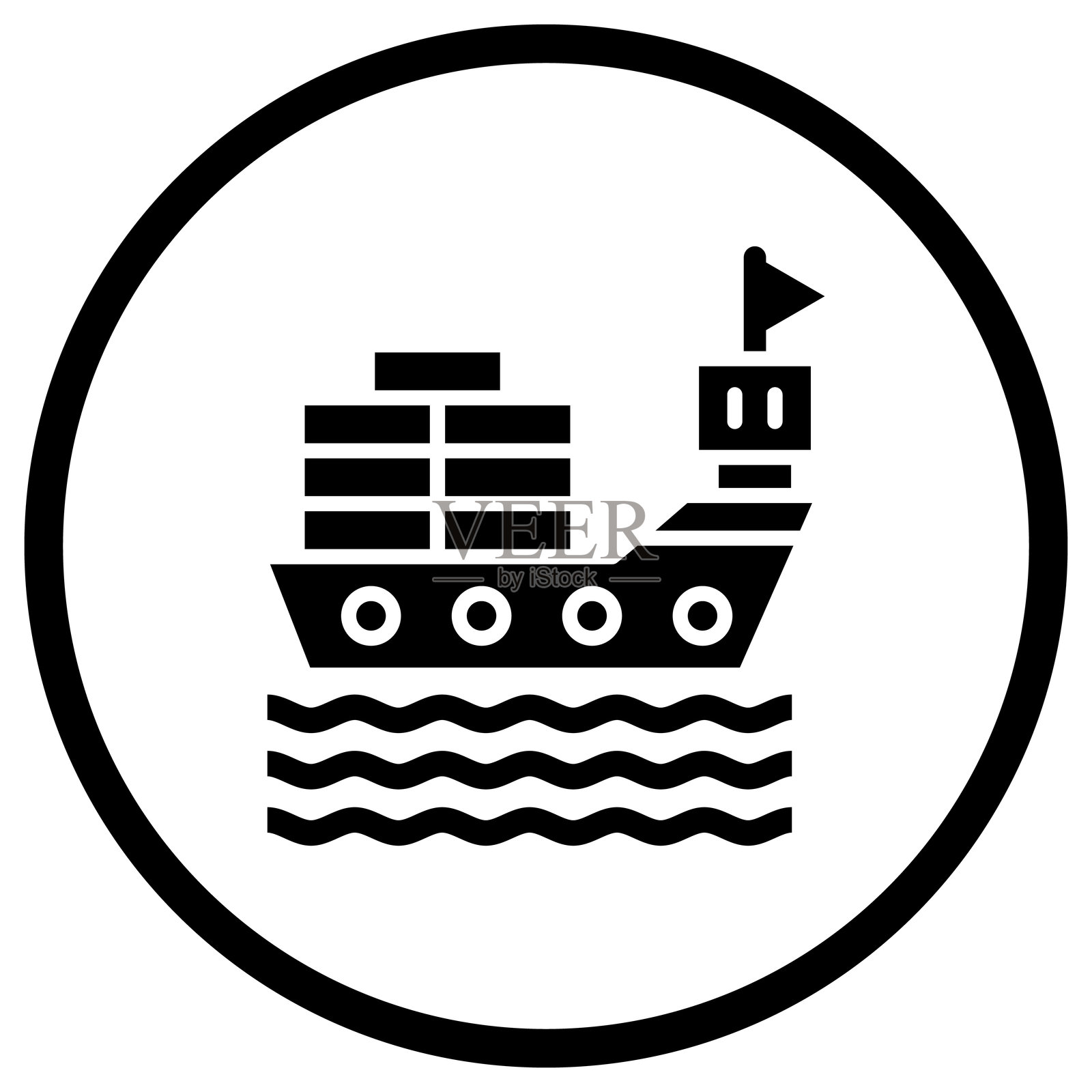 货船矢量图标设计插图插画图片素材