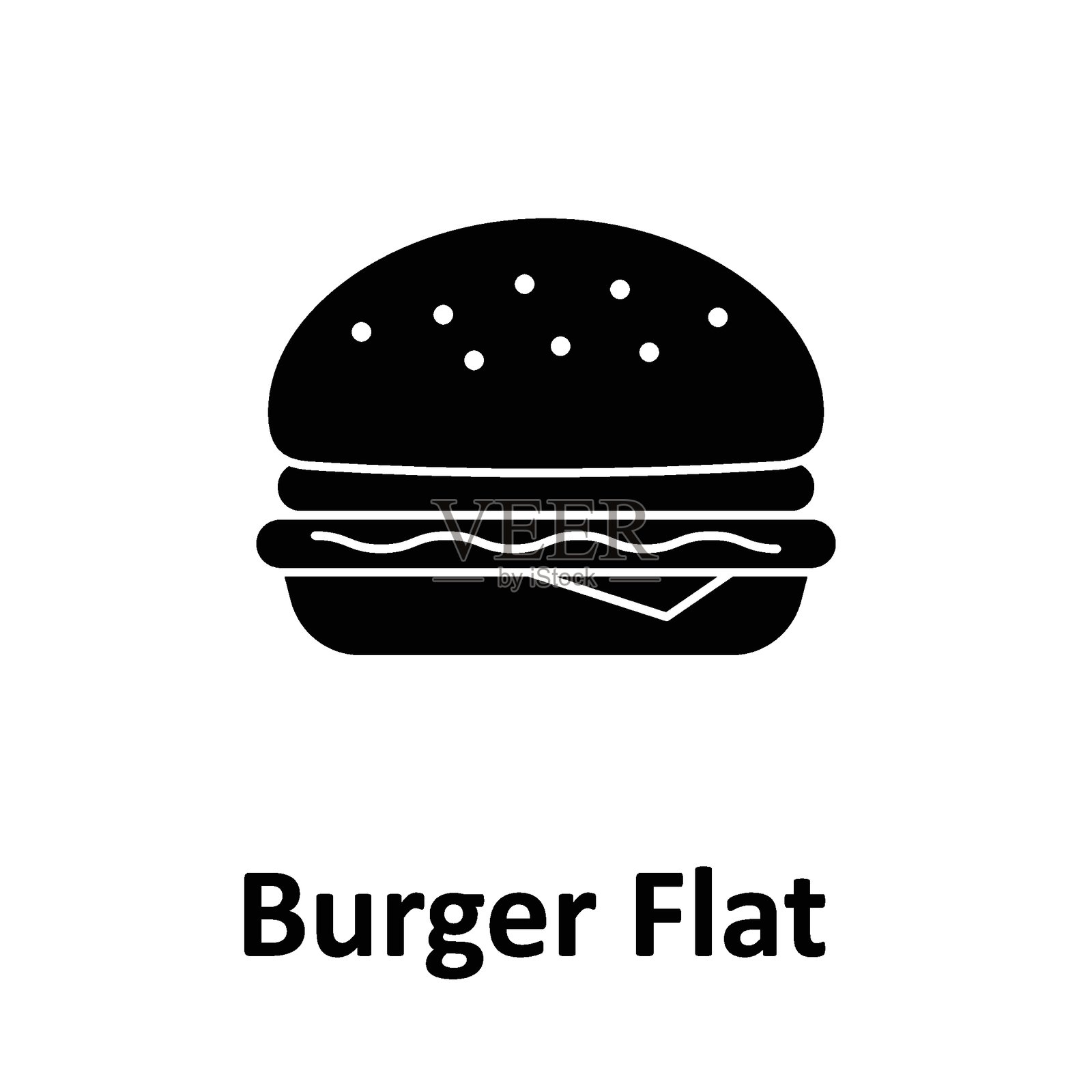 汉堡扁平矢量图标,易于修改或编辑插画图片素材