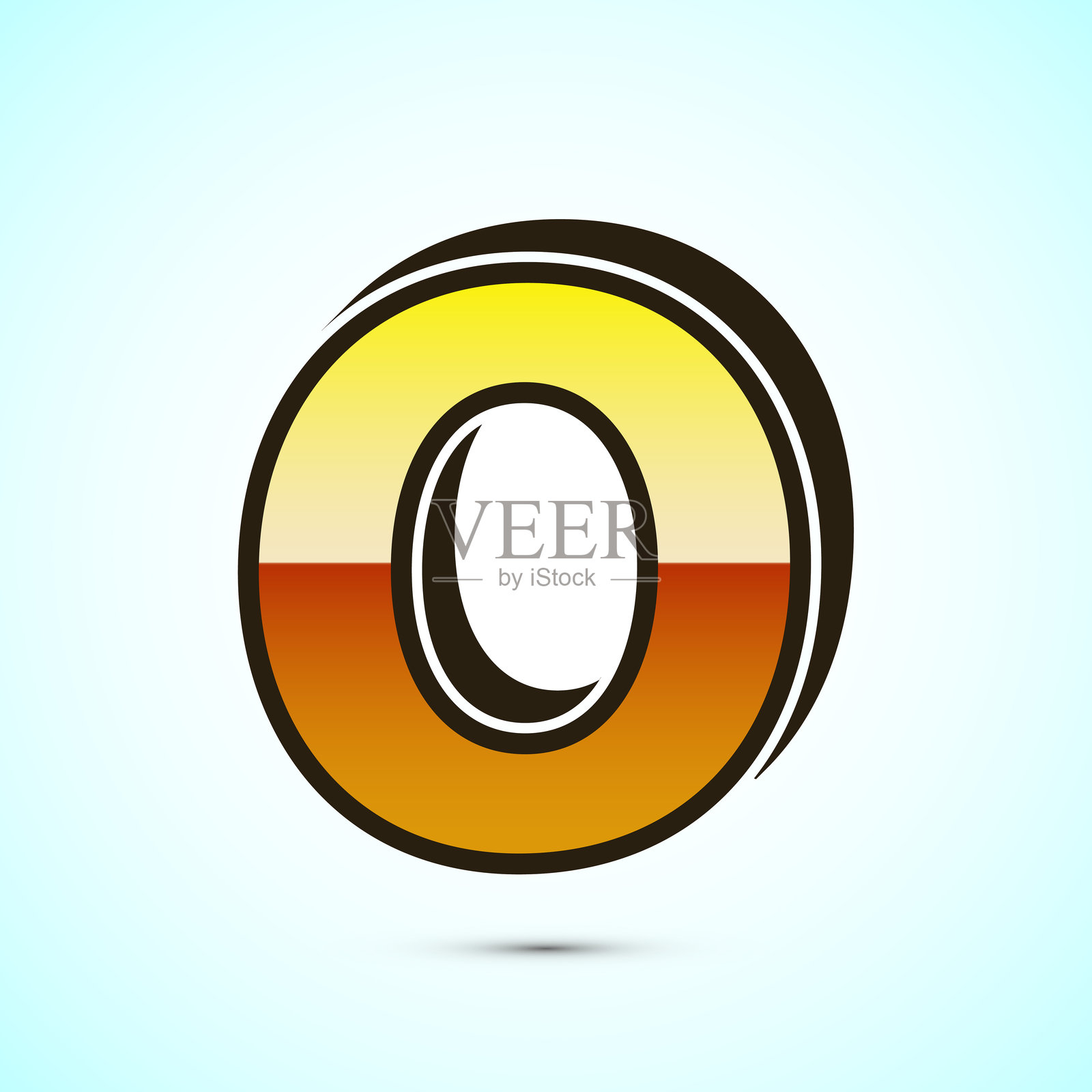 金色的3D英文字母O。企业商业标识的图形字母符号。插画图片素材