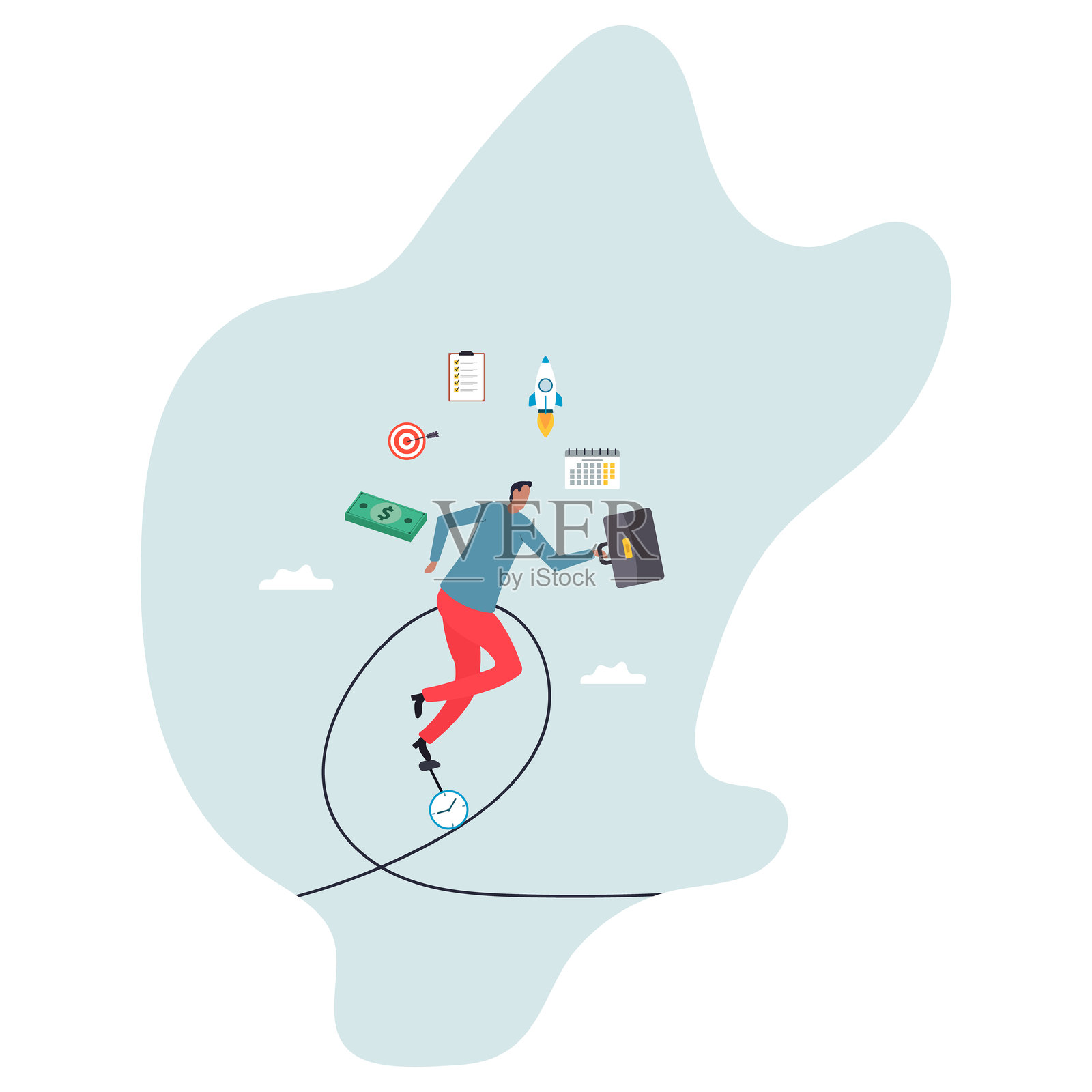 项目管理流程以管理和开发资源,交付高质量产品,敏捷开发周期。设计角色。插画图片素材