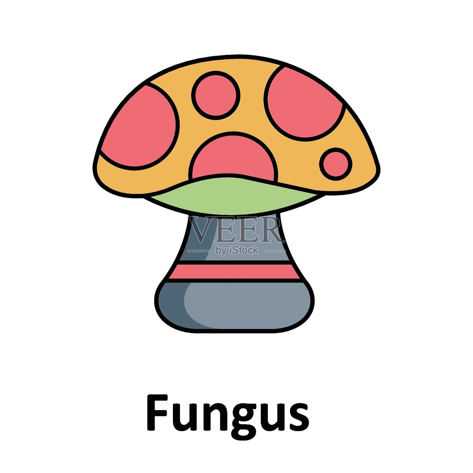 可轻松修改或编辑的真菌矢量图标插画图片素材