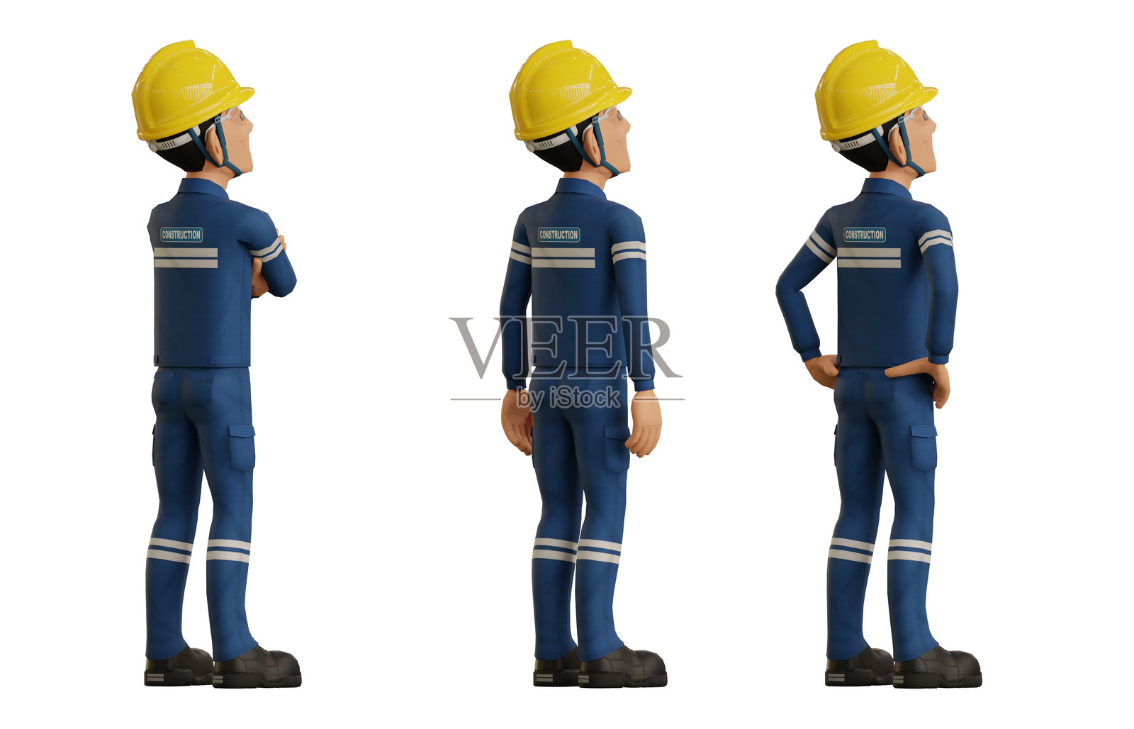 孤立的工业操作员正在查看天花板上的某物照片摄影图片