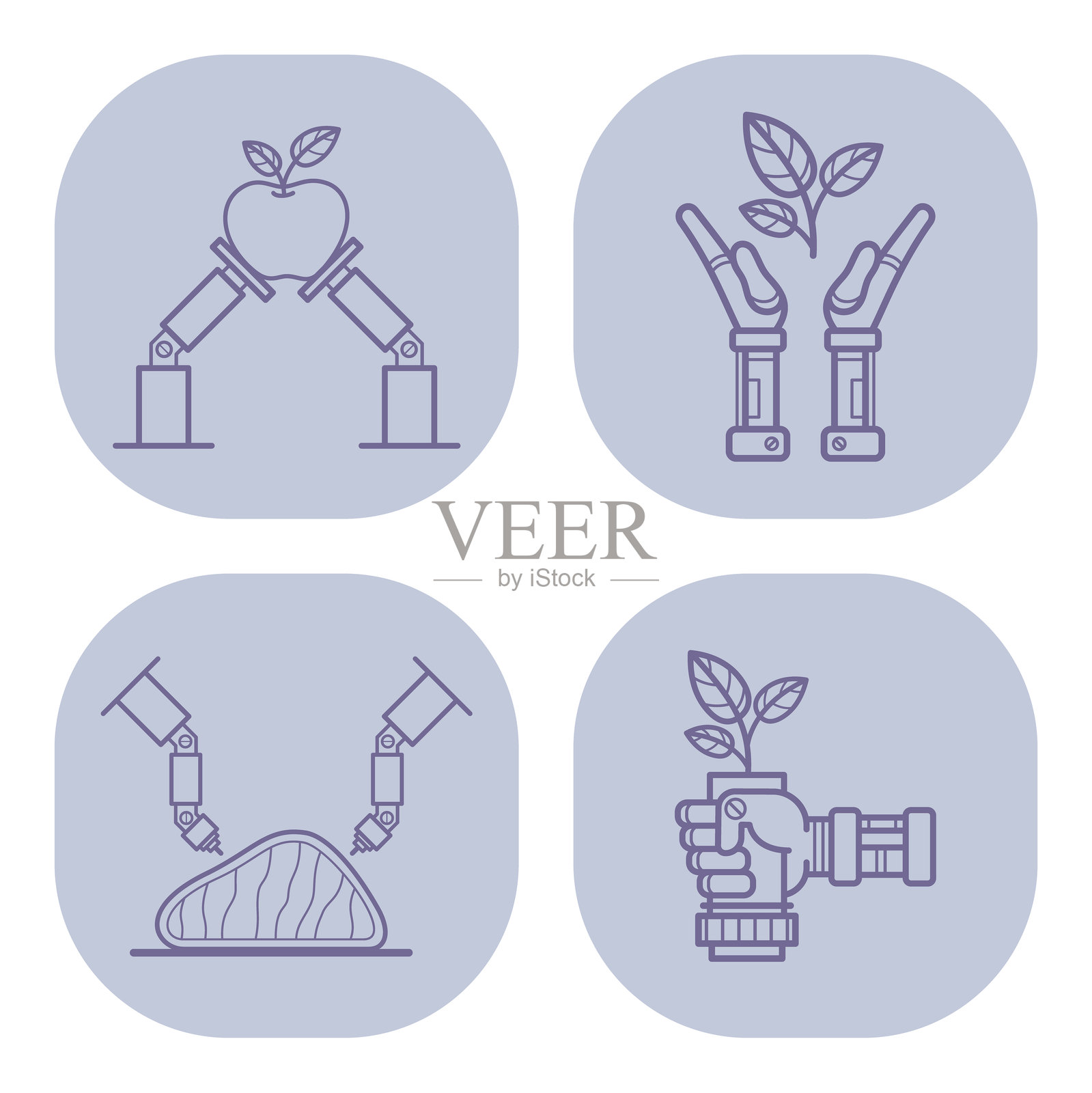 促进可持续发展和增长的创新机器人概念插画图片素材