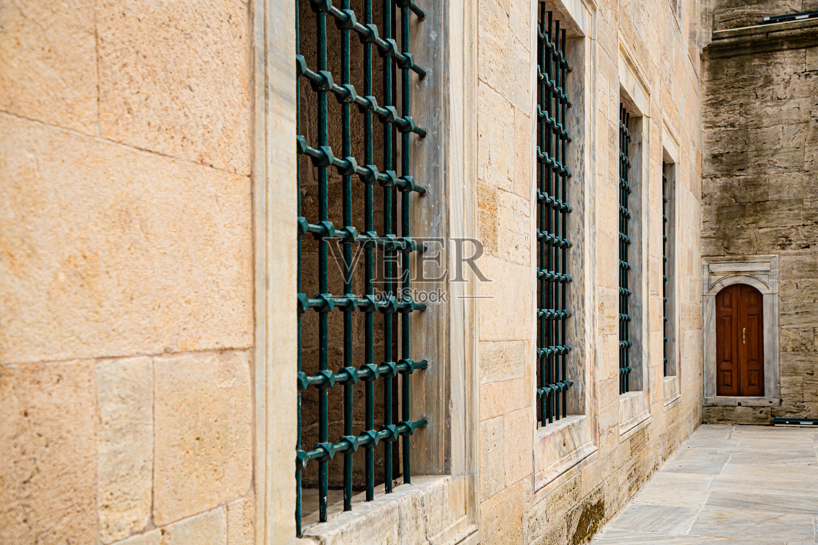 苏丹艾哈迈德蓝色清真寺的优雅特写照片摄影图片