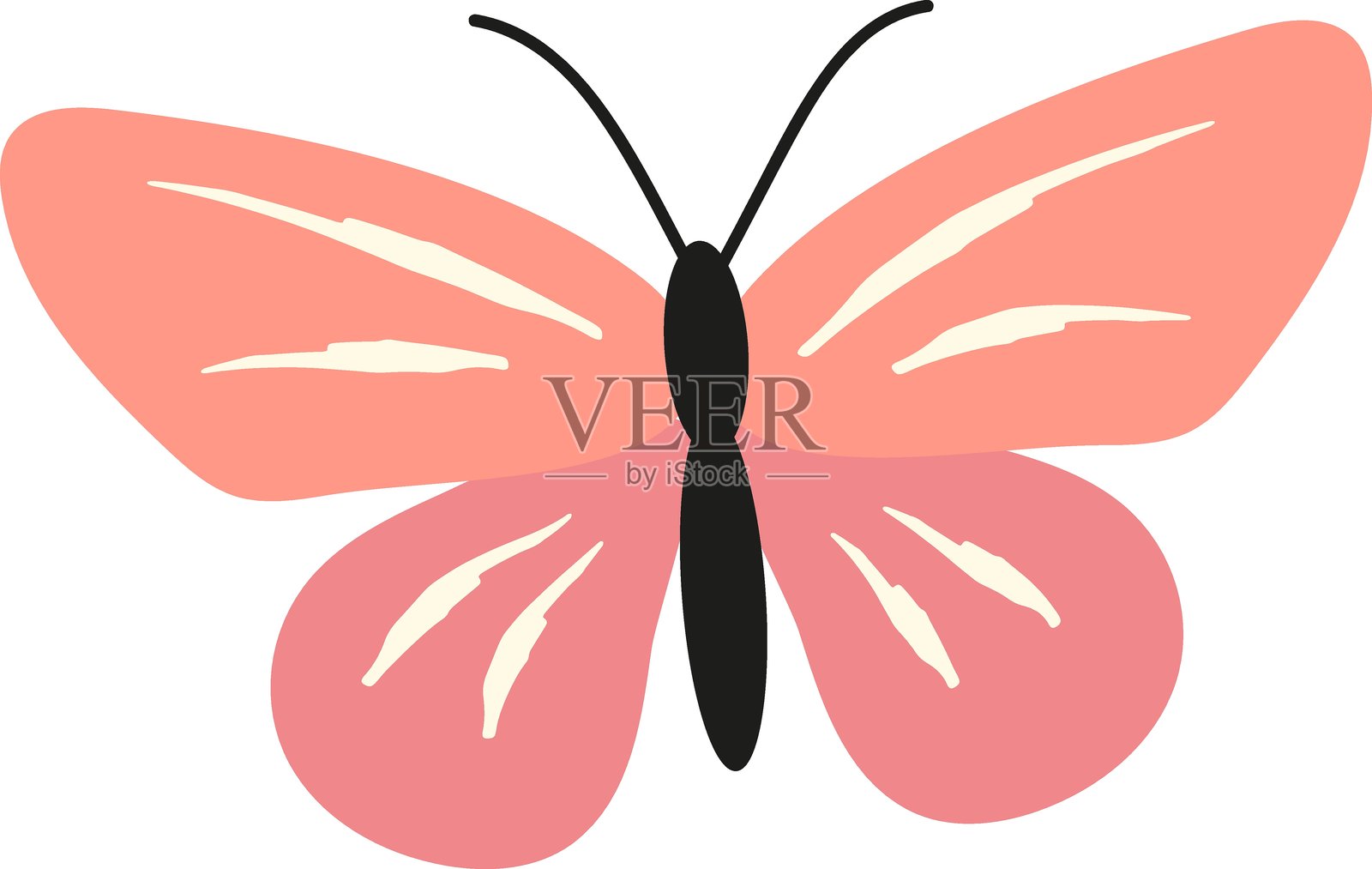 可爱的粉色蝴蝶插图非常适合儿童设计、春季主题或任何需要俏皮元素的场合。插画图片素材