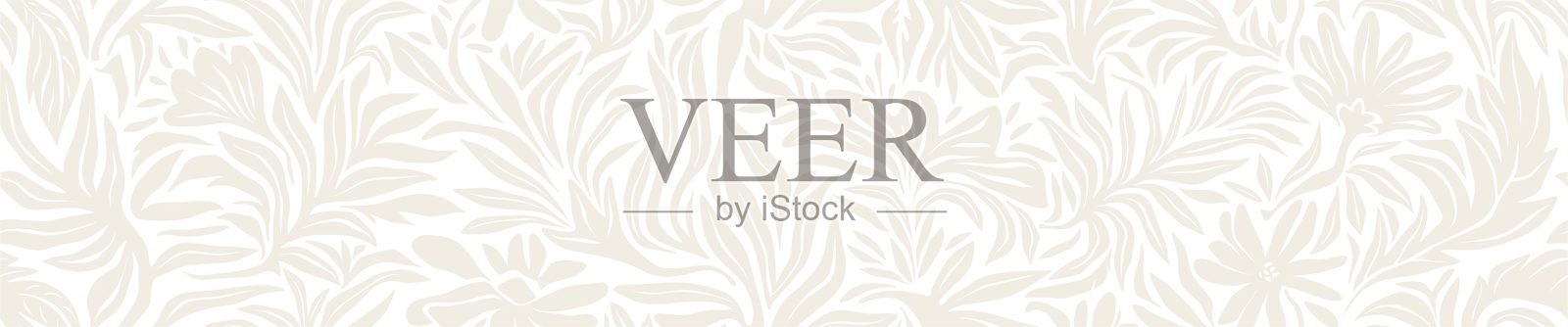 抽象灰色叶子形状的花卉无缝图案。白色背景上的花卉叶子几何图案。插画图片素材