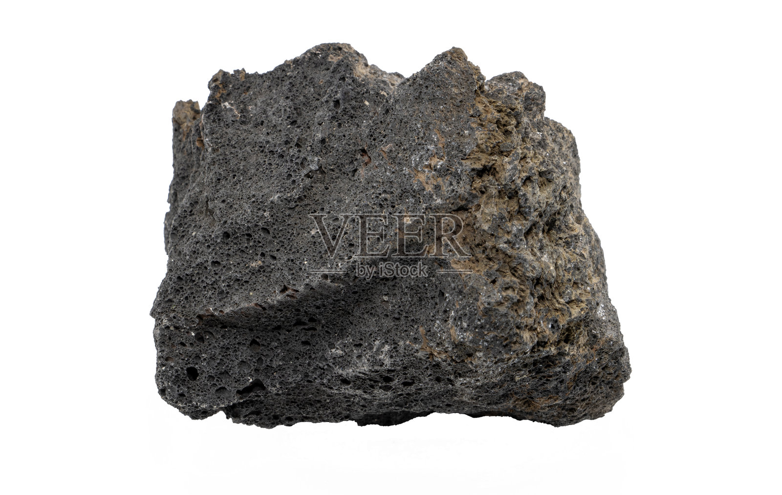 熔岩矿石特写,背景为白色照片摄影图片