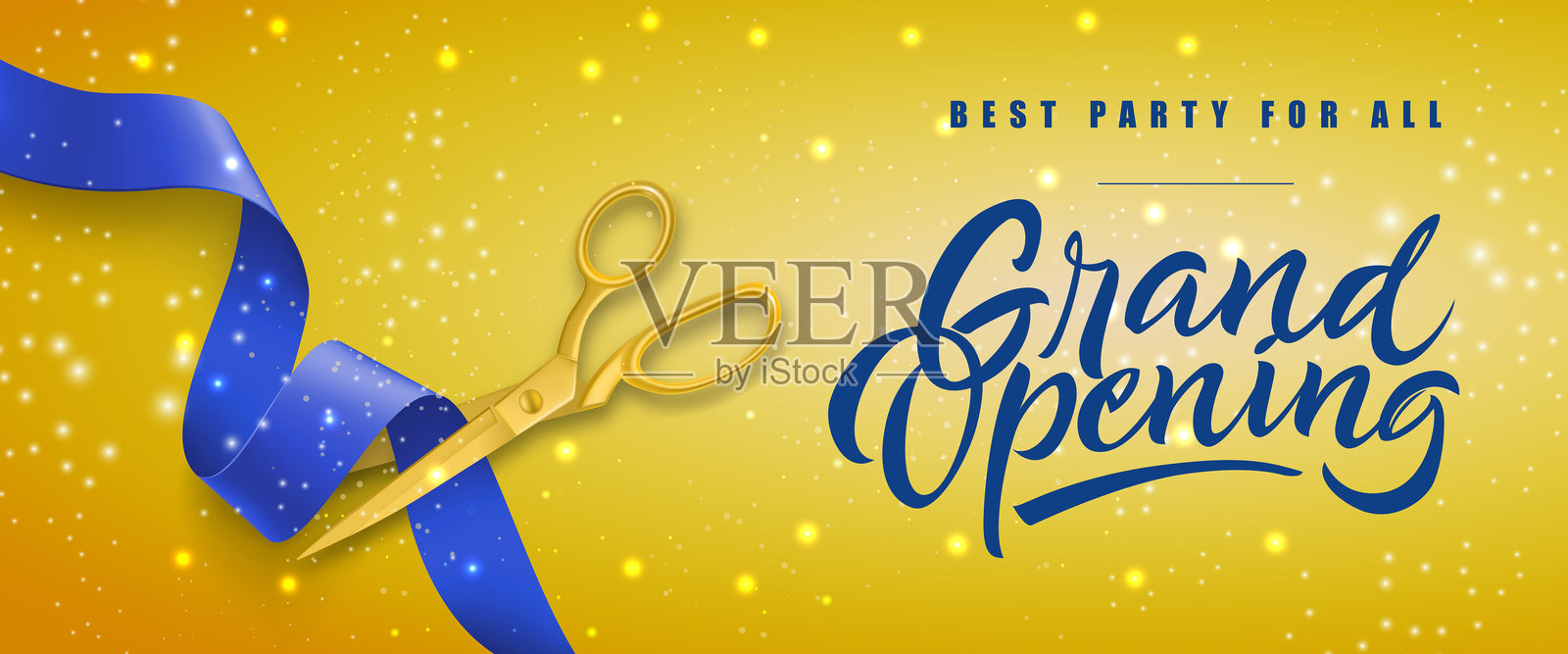 盛大开幕,最佳派对庆祝横幅设计插画图片素材