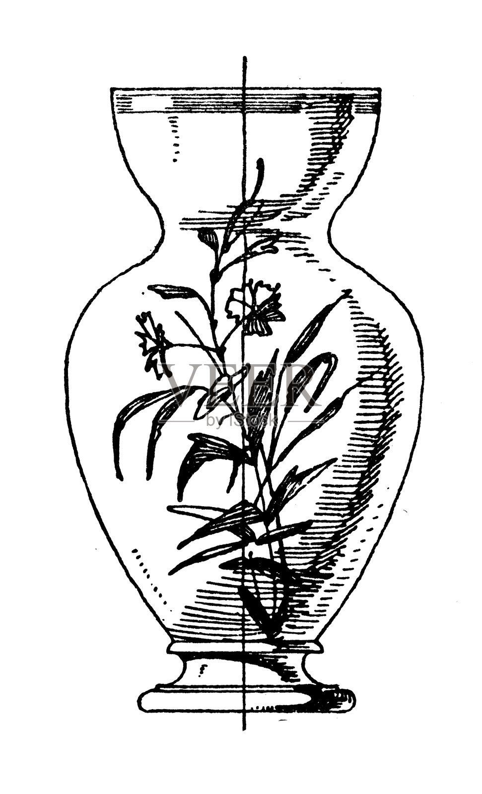 装饰物品:餐具、陶器和容器:花瓶插画图片素材