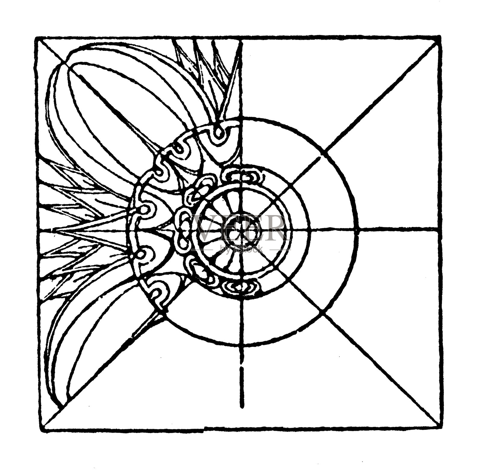 封闭装饰(方形面板),装饰,设计元素插画图片素材