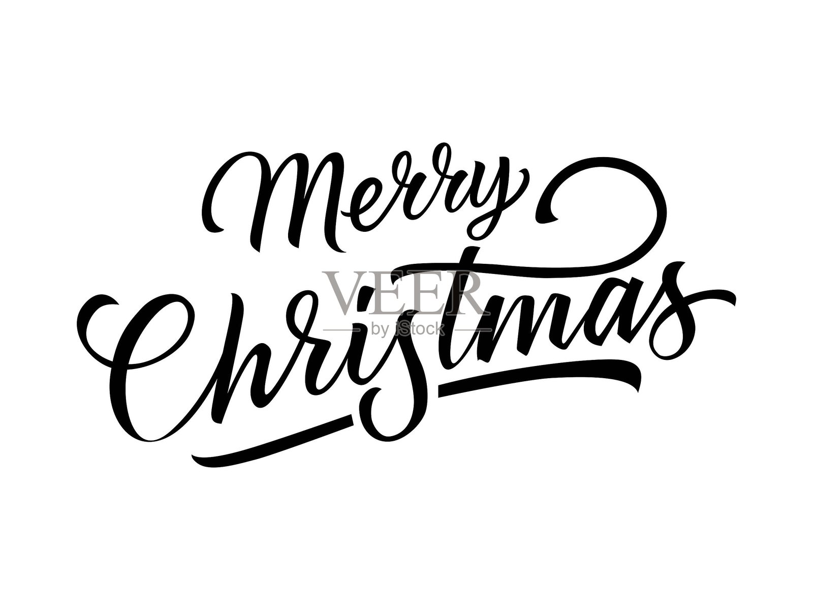 圣诞快乐的铭文插画图片素材