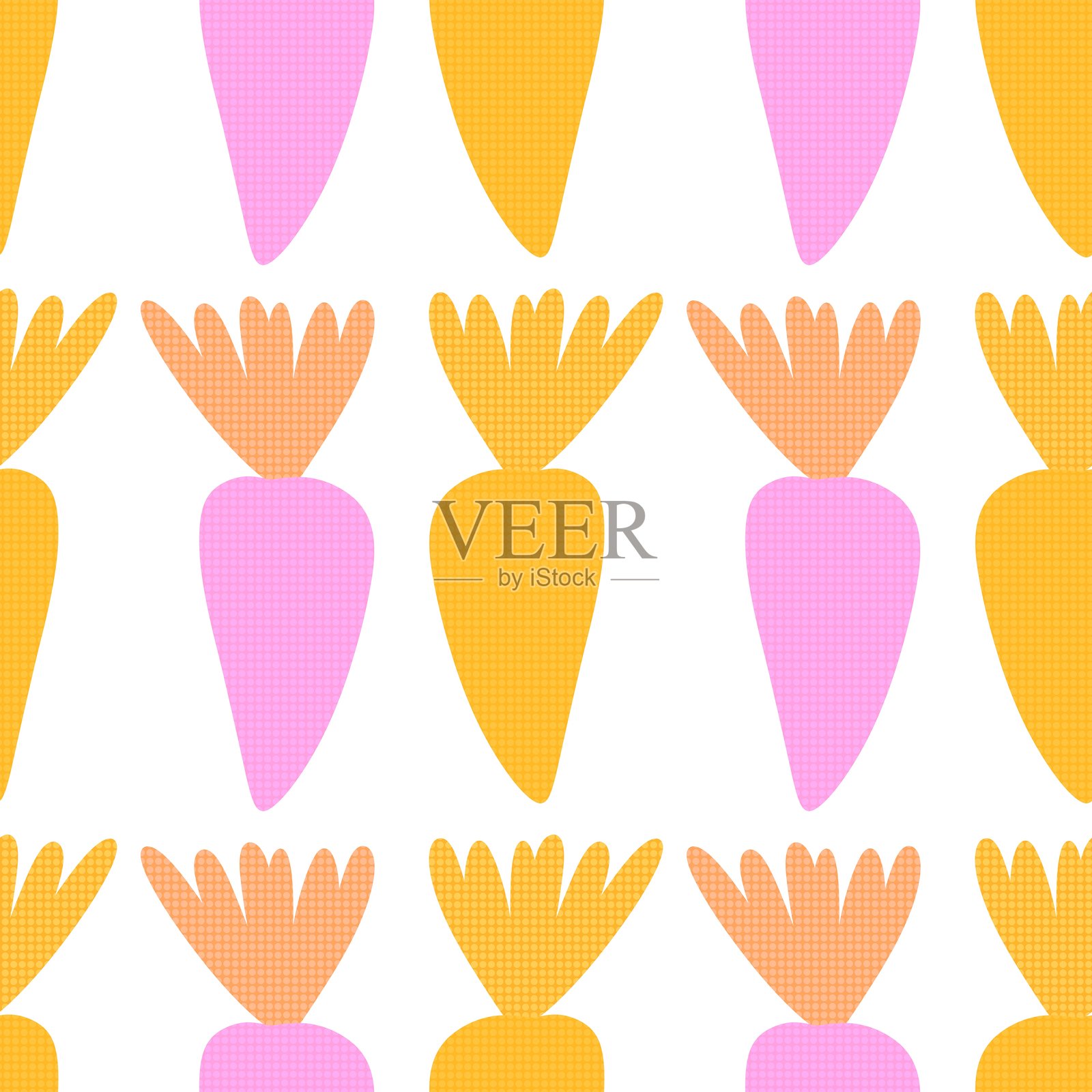 无缝胡萝卜蔬菜图案,适用于包装纸、面料和亚麻布插画图片素材