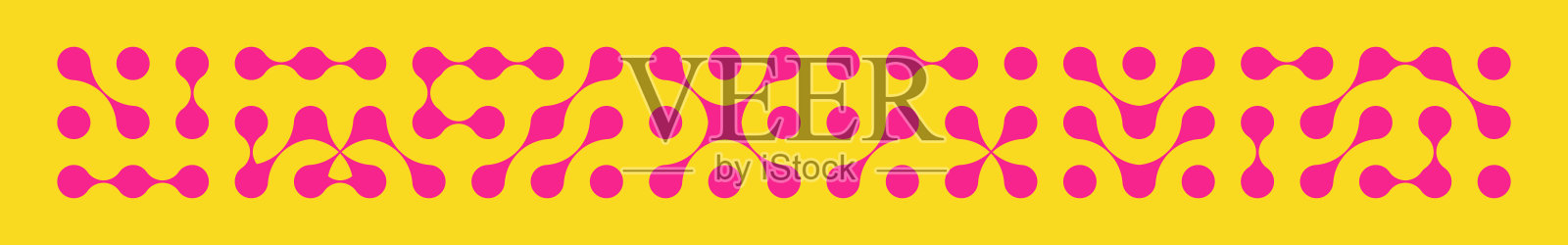 粉色圆形斑点连接图案。有机变形形状和标志点。扁平矢量插图,背景为白色。插画图片素材