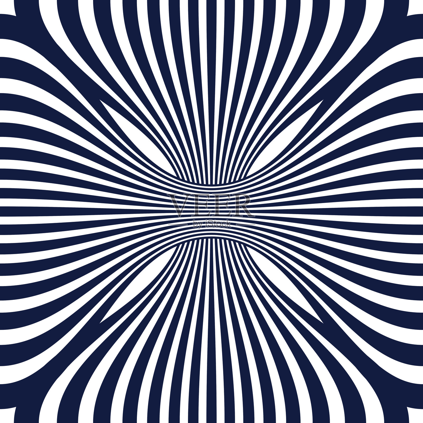 线性几何花卉无缝图案,光学艺术线条的抽象背景,曲线形状看起来像花朵,优雅的无尽壁纸。插画图片素材