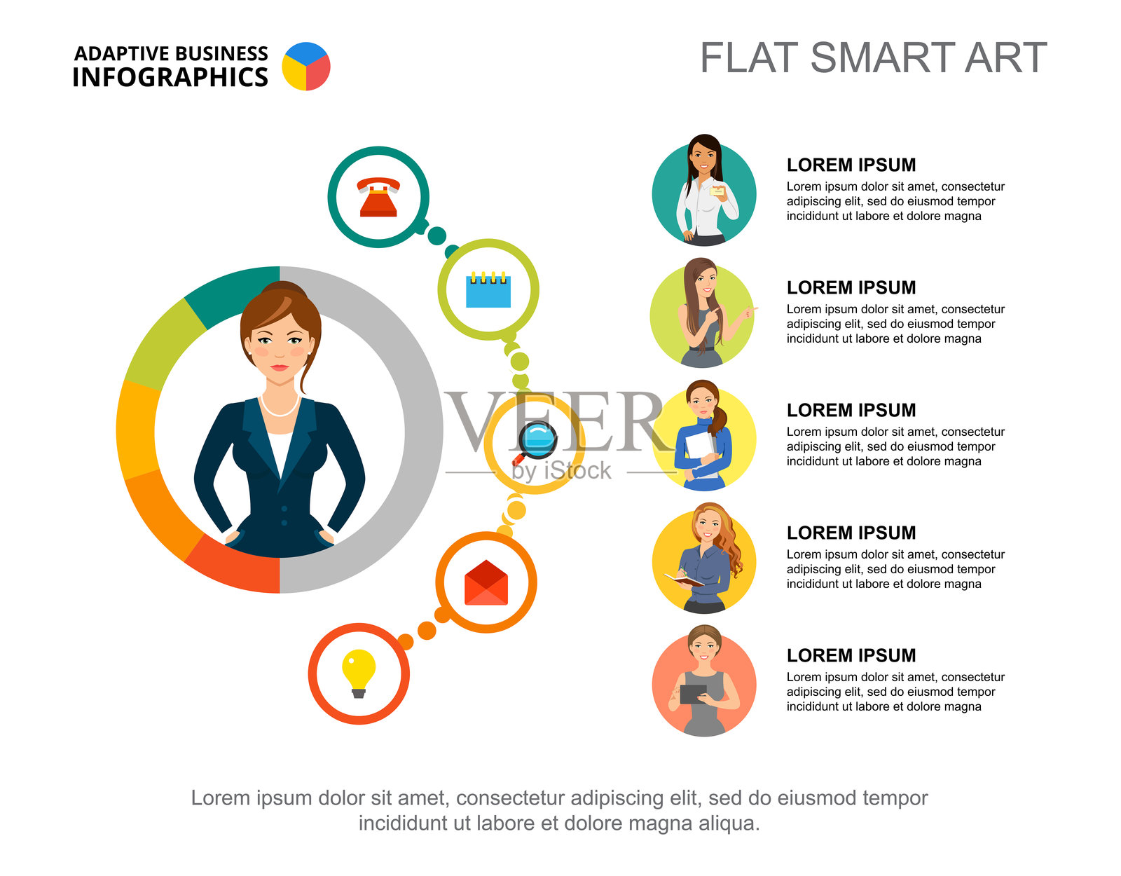 商业任务幻灯片模板插画图片素材