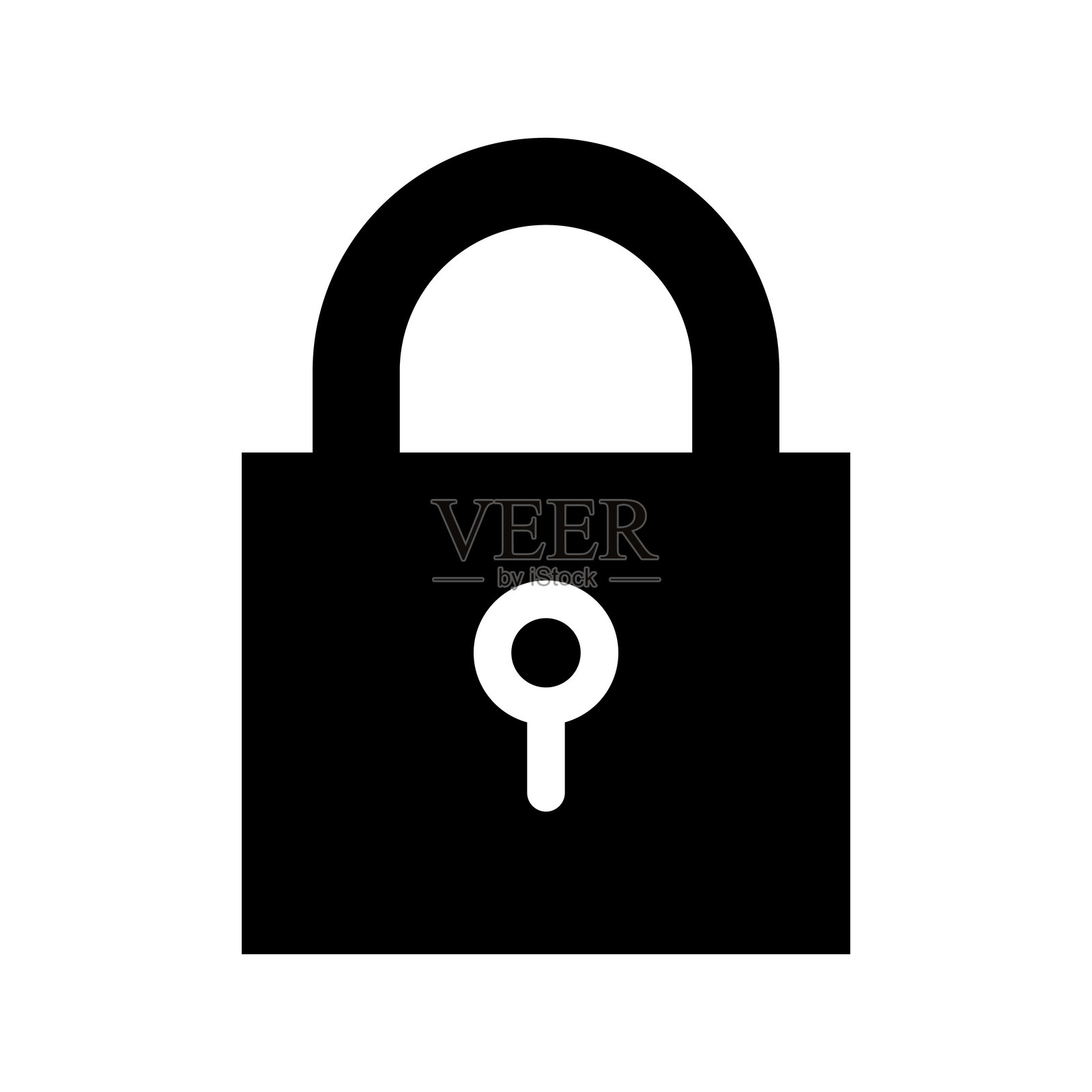 扁平图标风格的锁图标插画图片素材