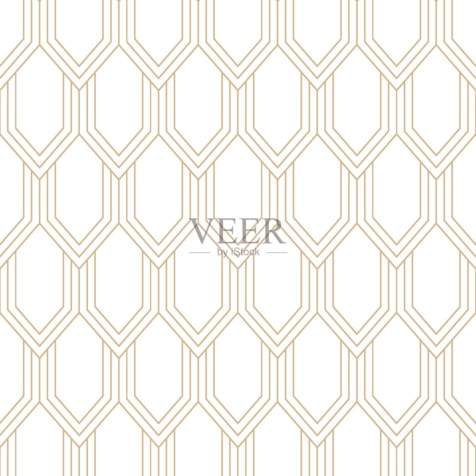 尖锐线性刻度无缝图案。艺术装饰风格的金色几何刻度。细金线奢华背景。插画图片素材