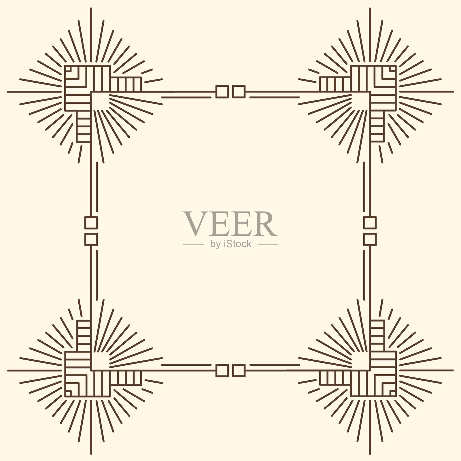 线性几何框架。现代装饰性线条背景。插画图片素材