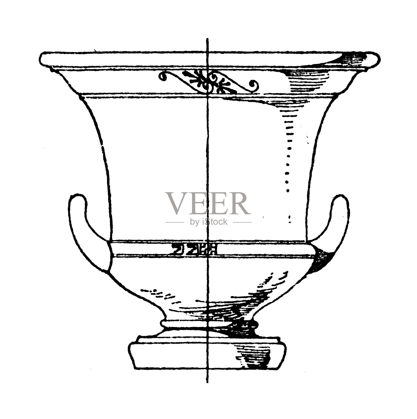 装饰物品:陶瓷、陶器和容器:克拉特尔插画图片素材