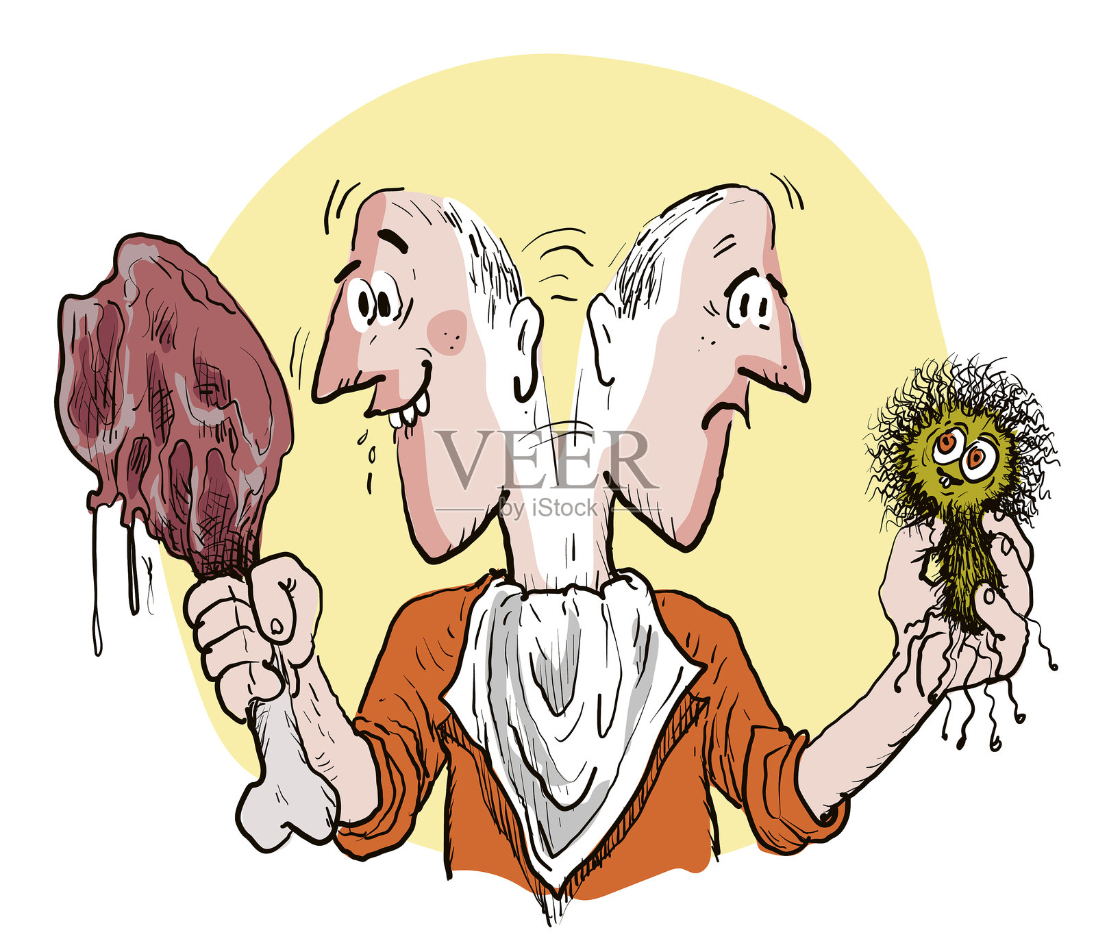 以细菌和病菌为食插画图片素材