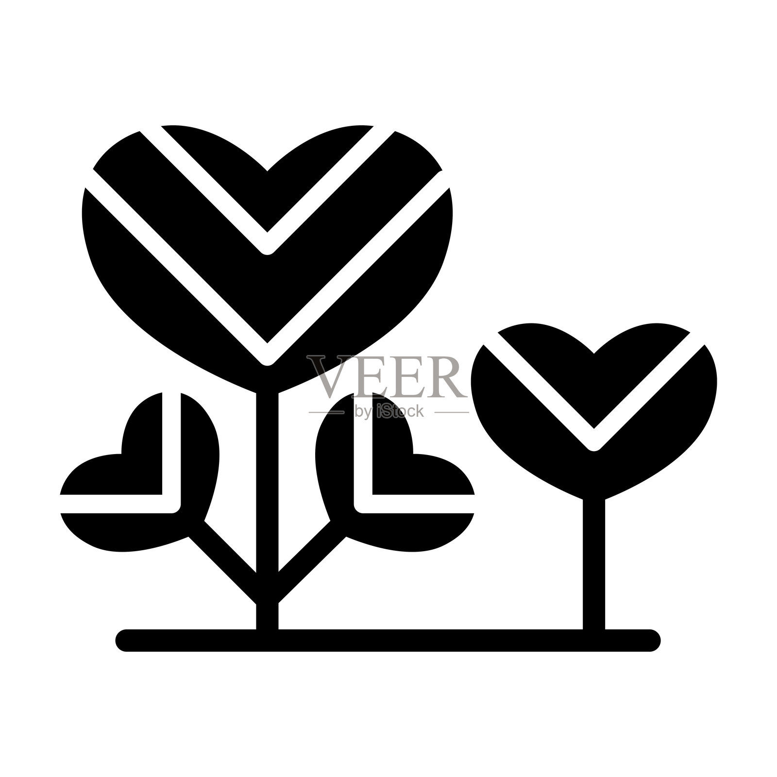 扁平图标风格的树木图标插画图片素材