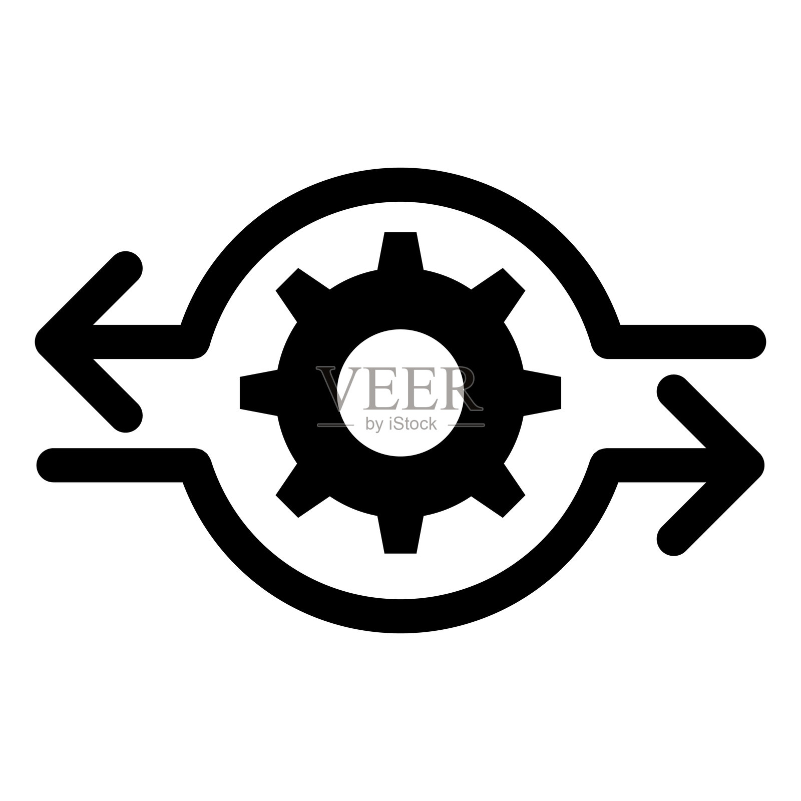 扁平图标风格的发动机图标插画图片素材