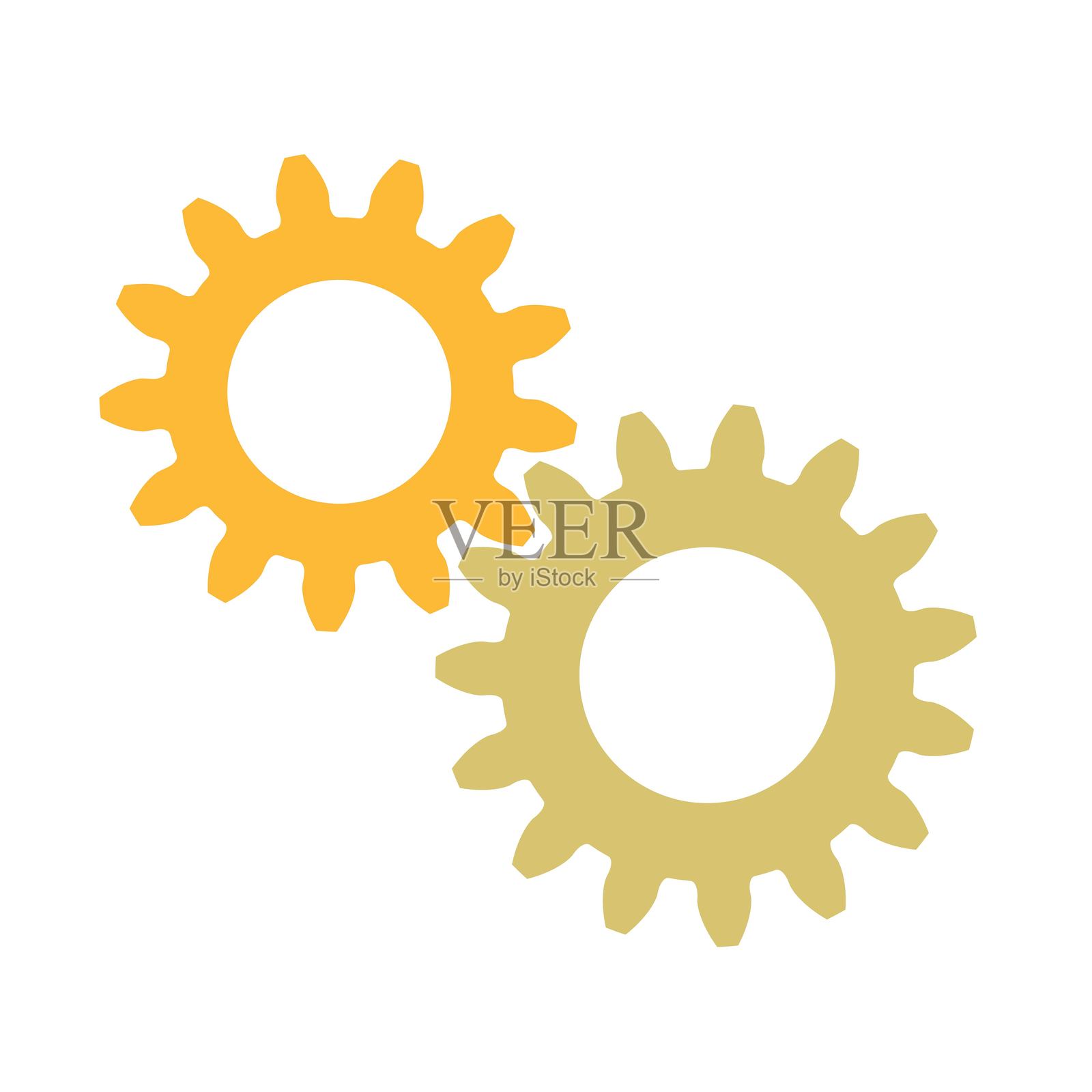 齿轮形状图标。矢量标志。工程符号插画图片素材