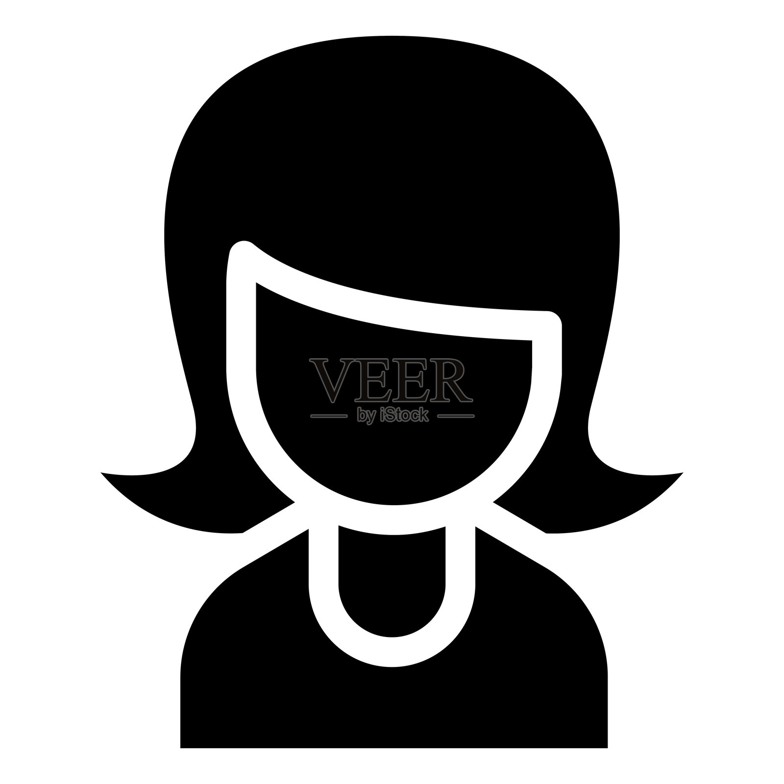 平面图标风格的女性图标插画图片素材