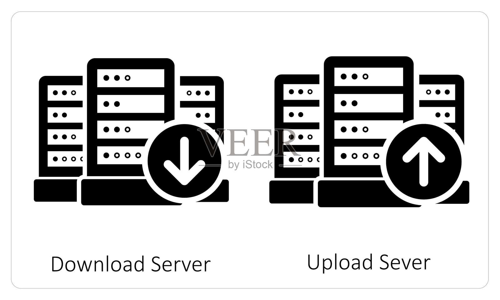 下载服务器和上传服务器插画图片素材
