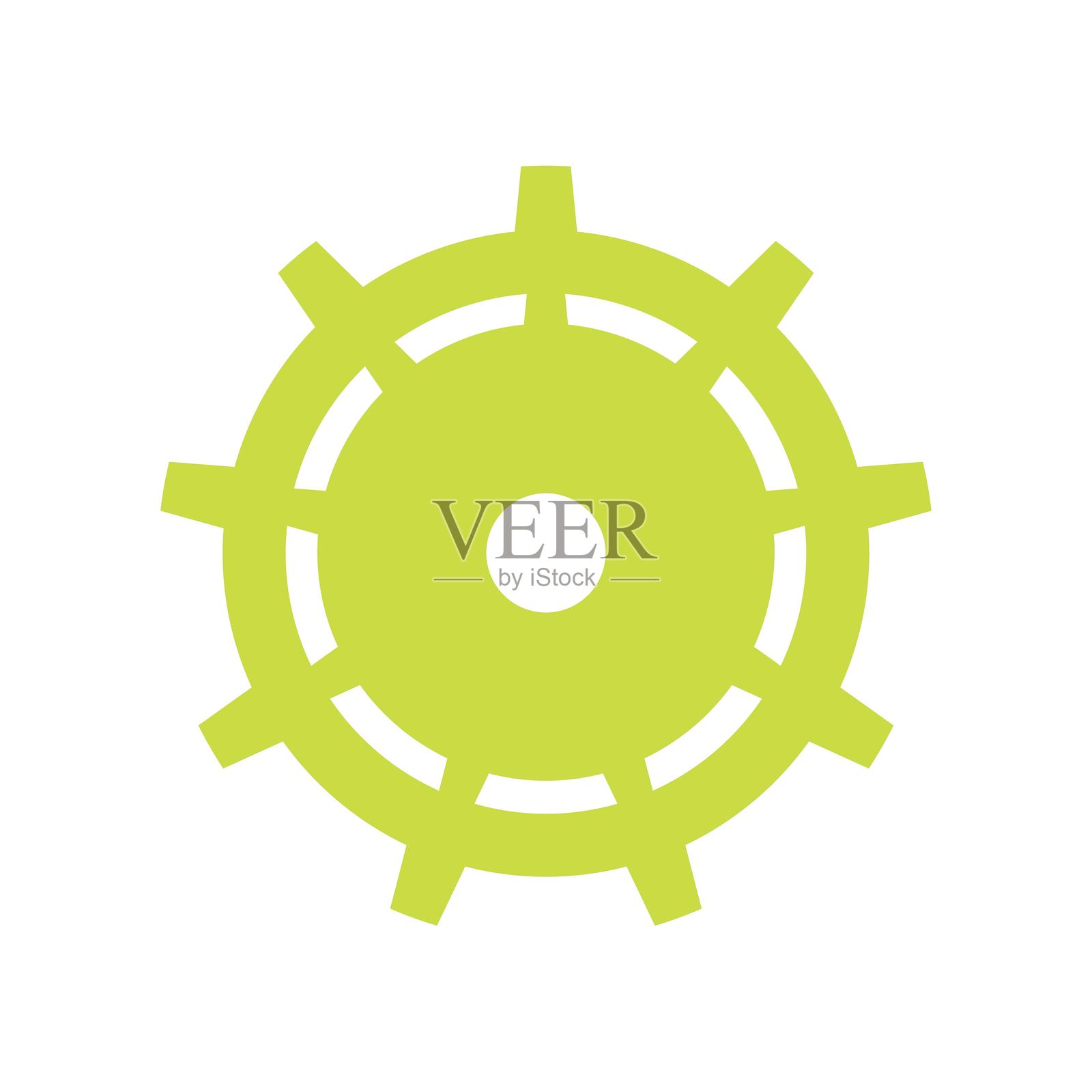 齿轮形状图标。矢量标志。工程符号插画图片素材