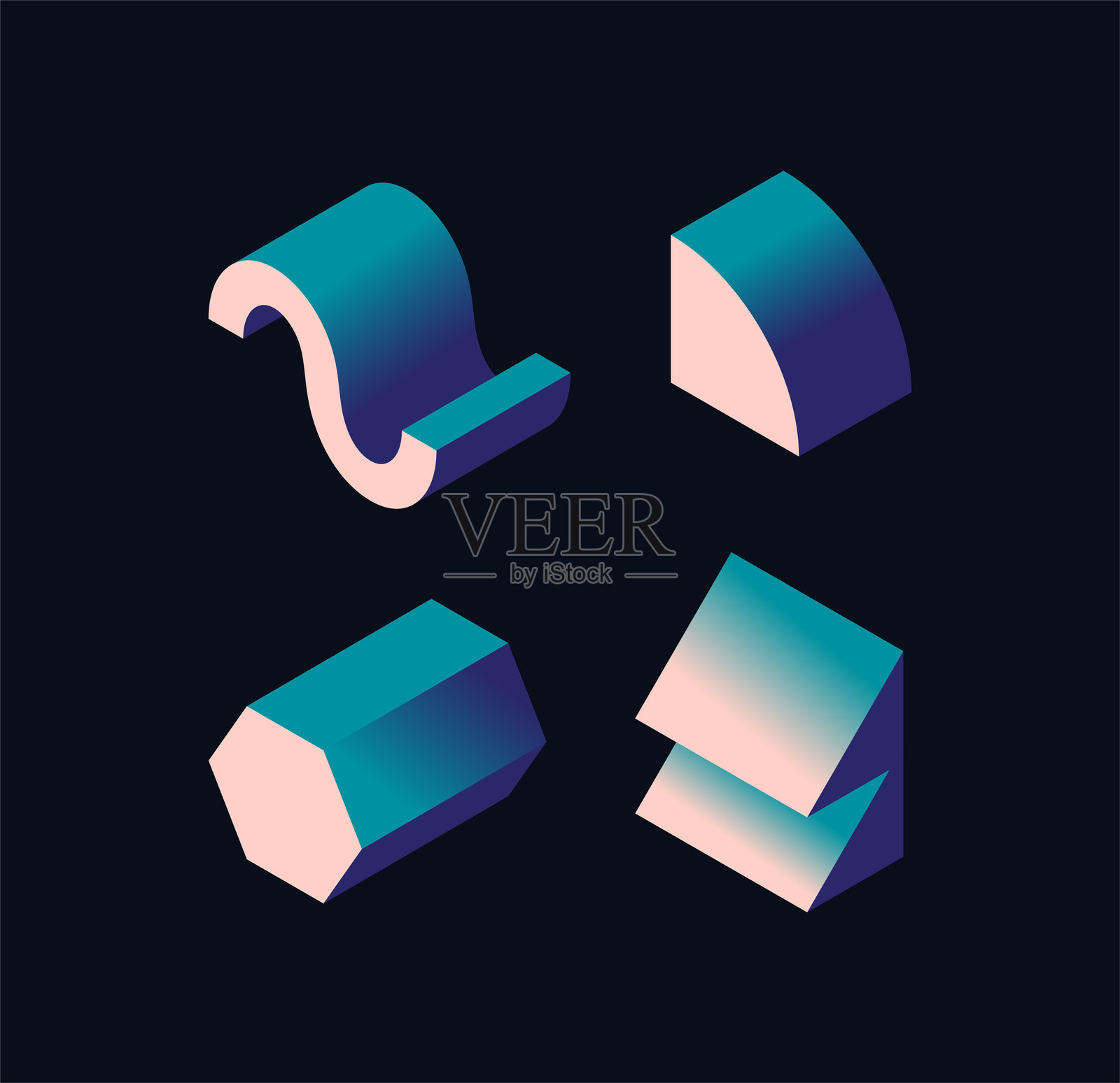 抽象几何形状插图。矢量插图插画图片素材