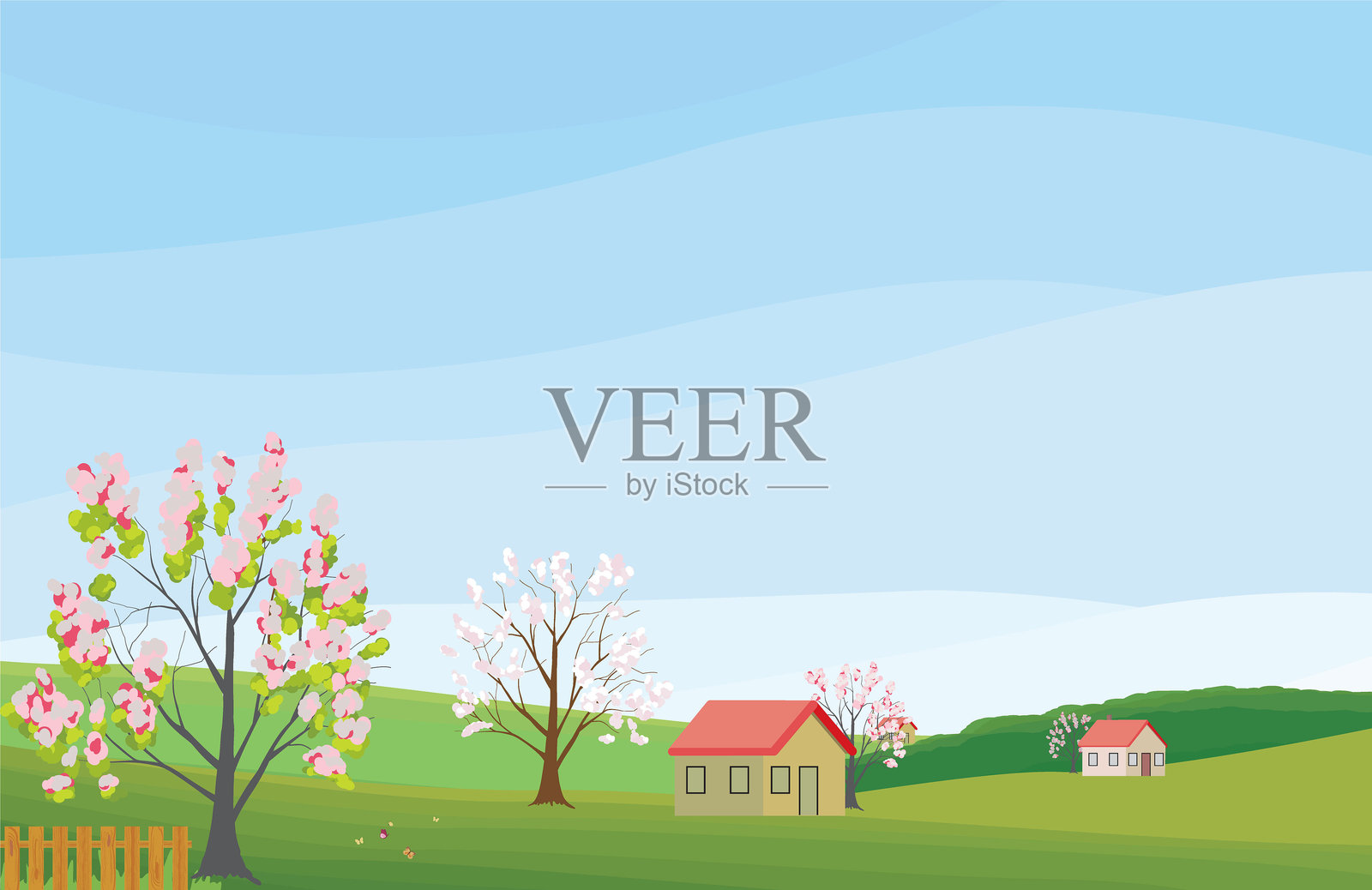 樱花花卉背景插画图片素材