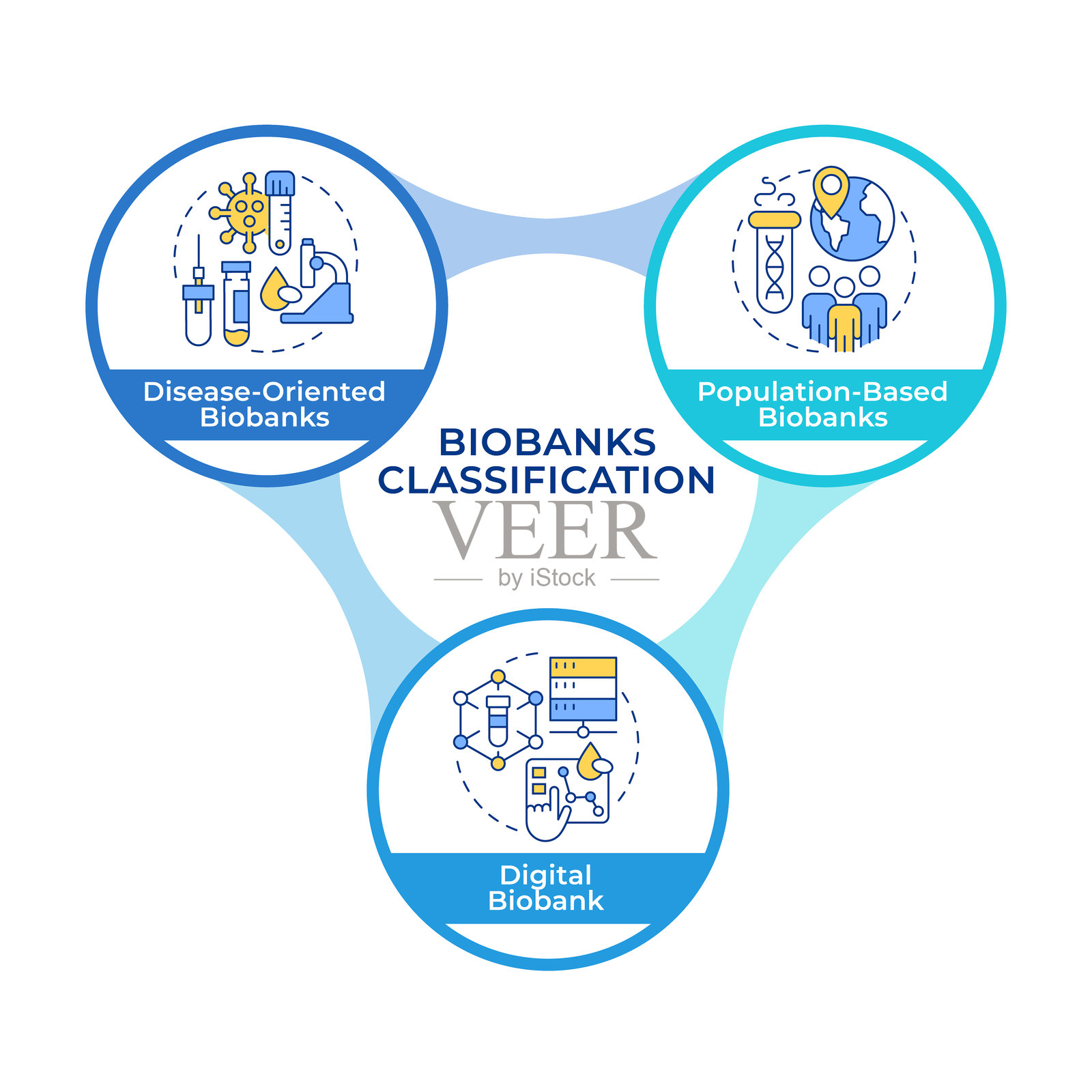 生物银行分类信息图表圆圈流程图插画图片素材