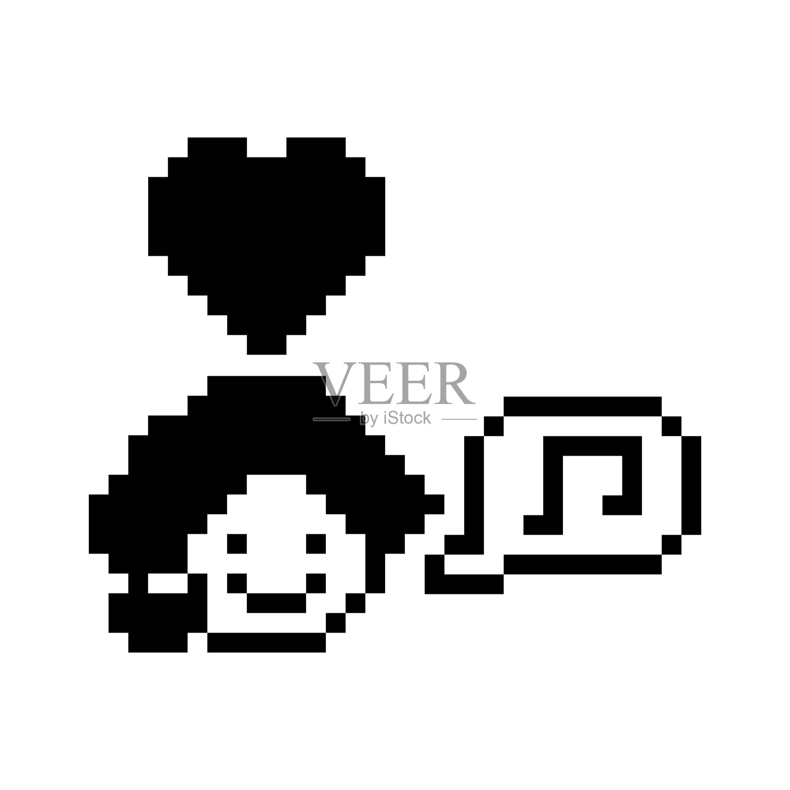 卡通像素角色可爱的女性锻炼训练舞蹈生活方式音乐装饰生活方式8位女性女孩与音乐游戏8位健身孤立矢量图。插画图片素材