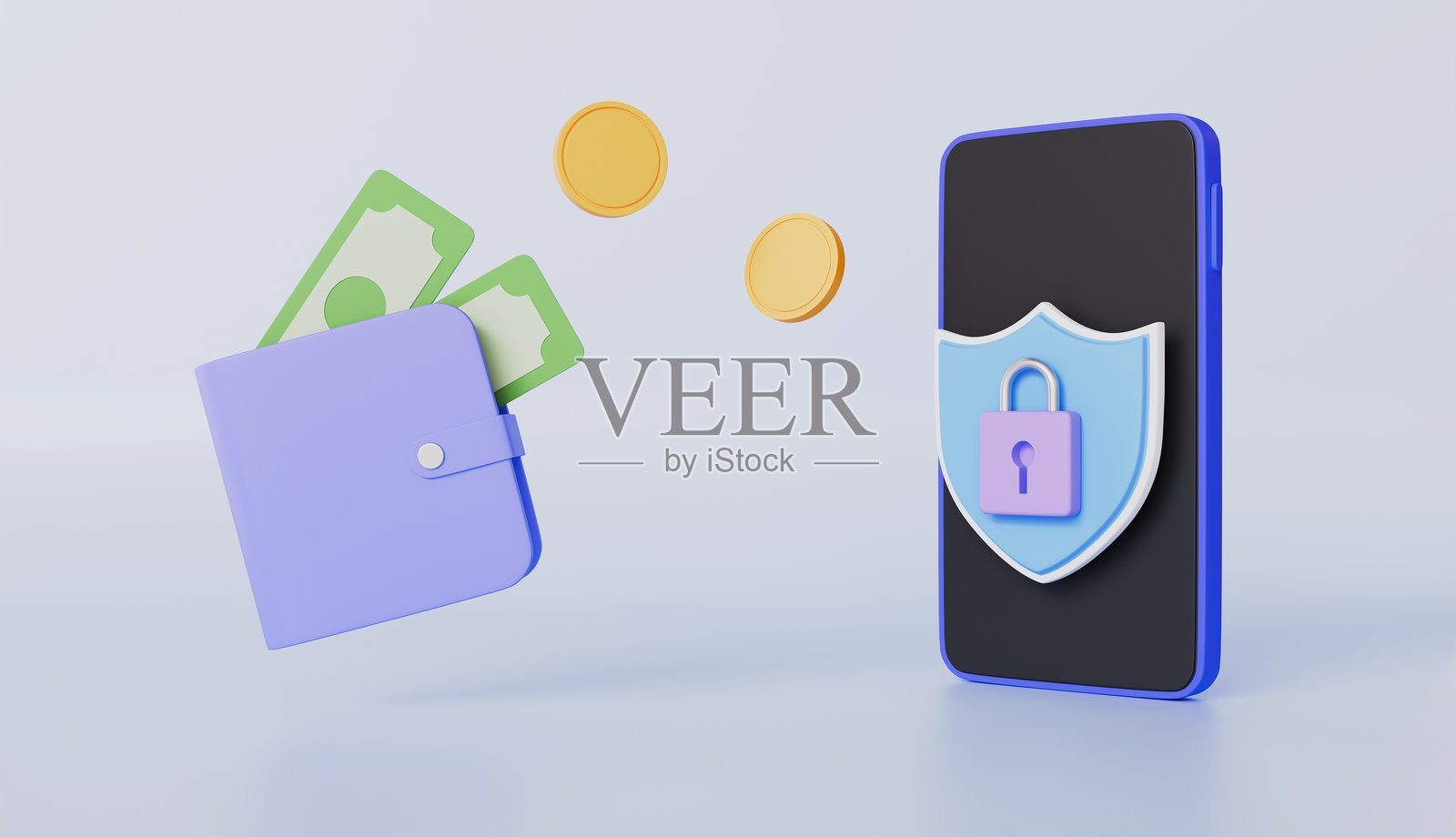 智能手机在线交易银行,安全的金融储蓄在线支付保护,从钱包到手机的资金转移照片摄影图片