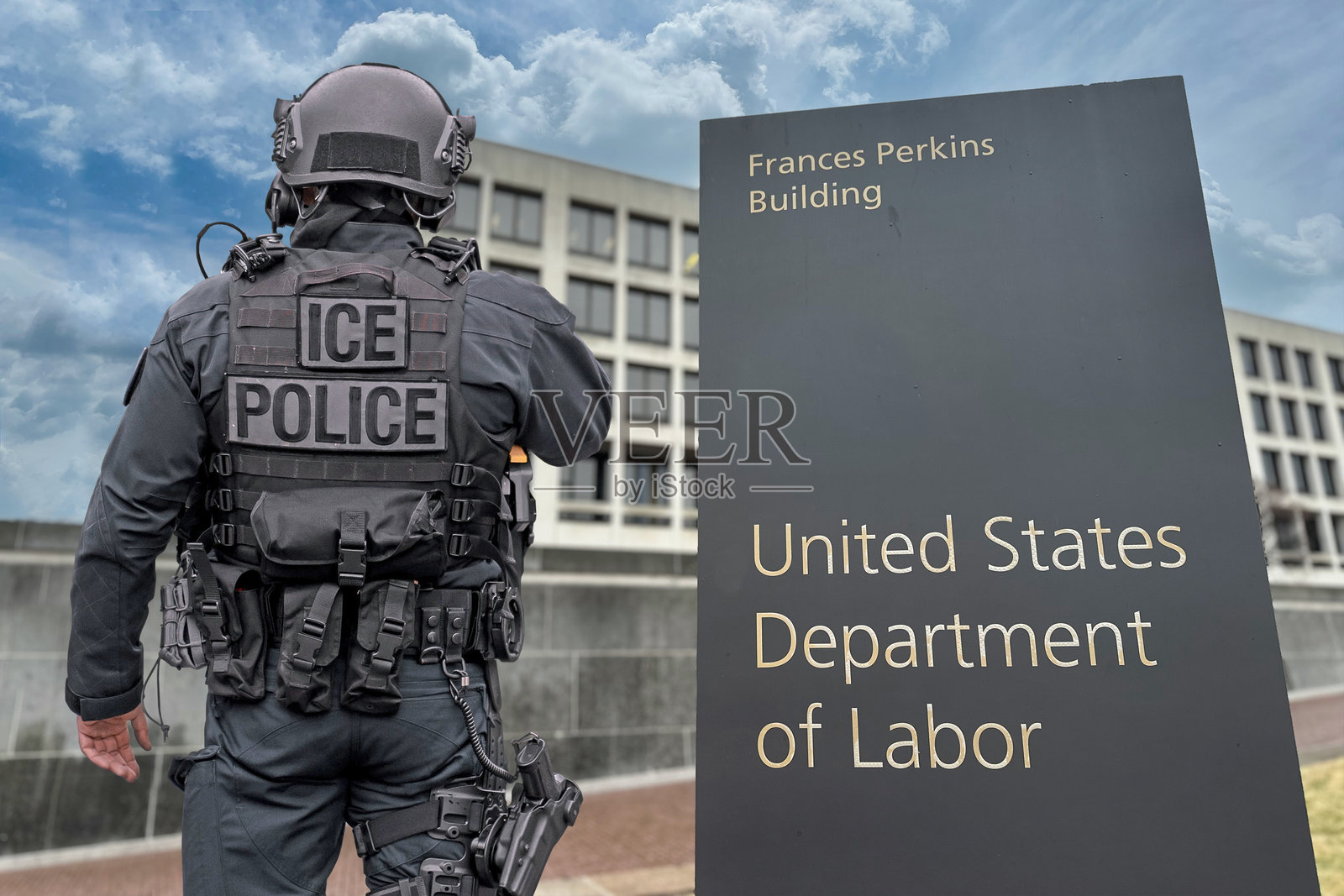 美国劳工部和移民与海关执法局的移民政策照片摄影图片
