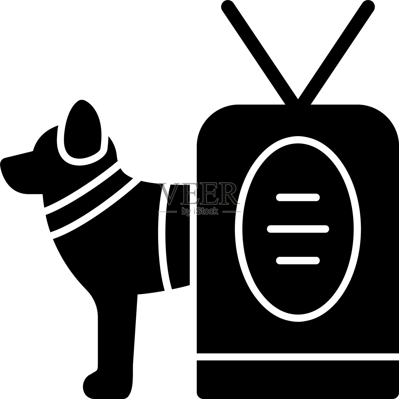 军用狗牌图标设计(字形风格)插画图片素材