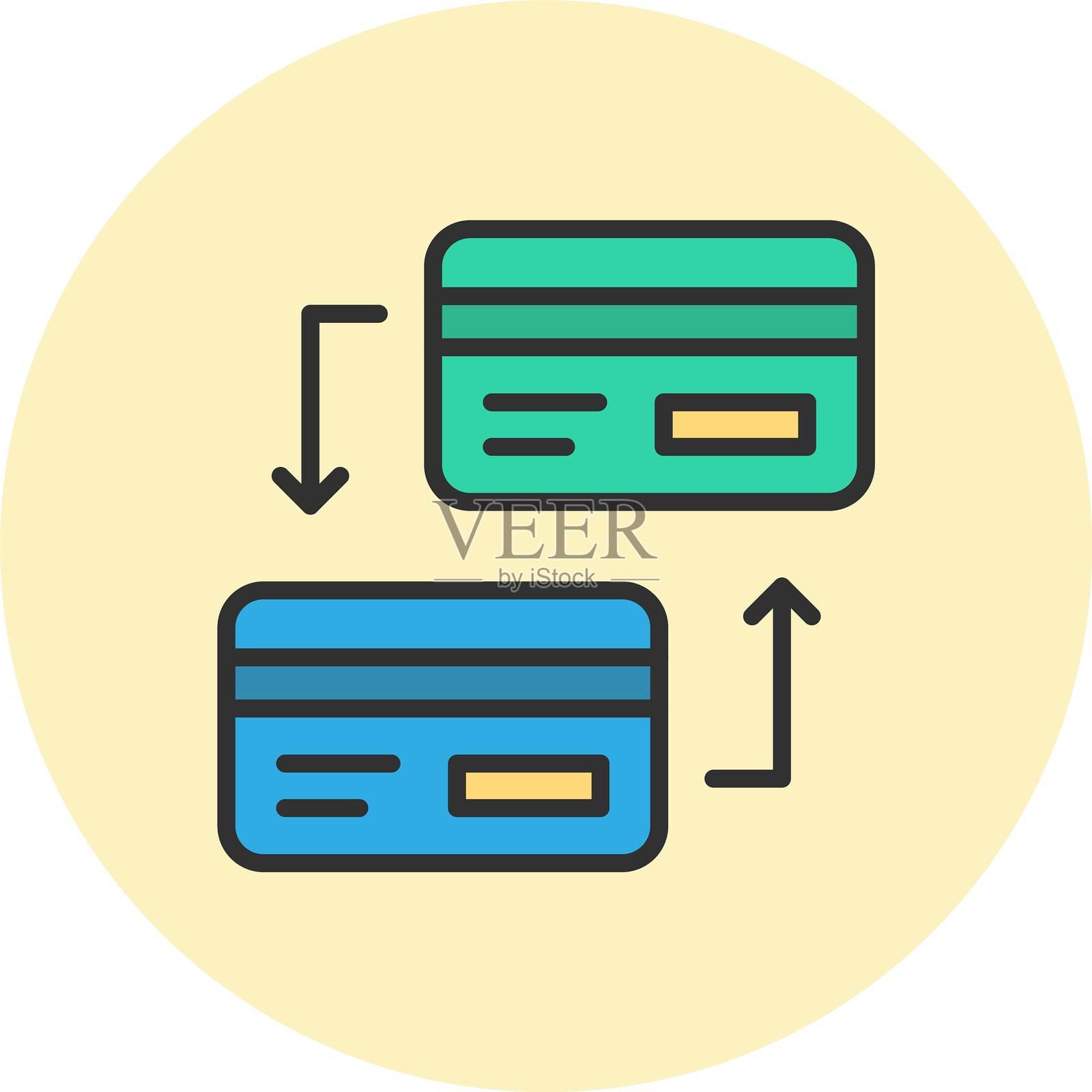 货币兑换线填充圆圈插画图片素材