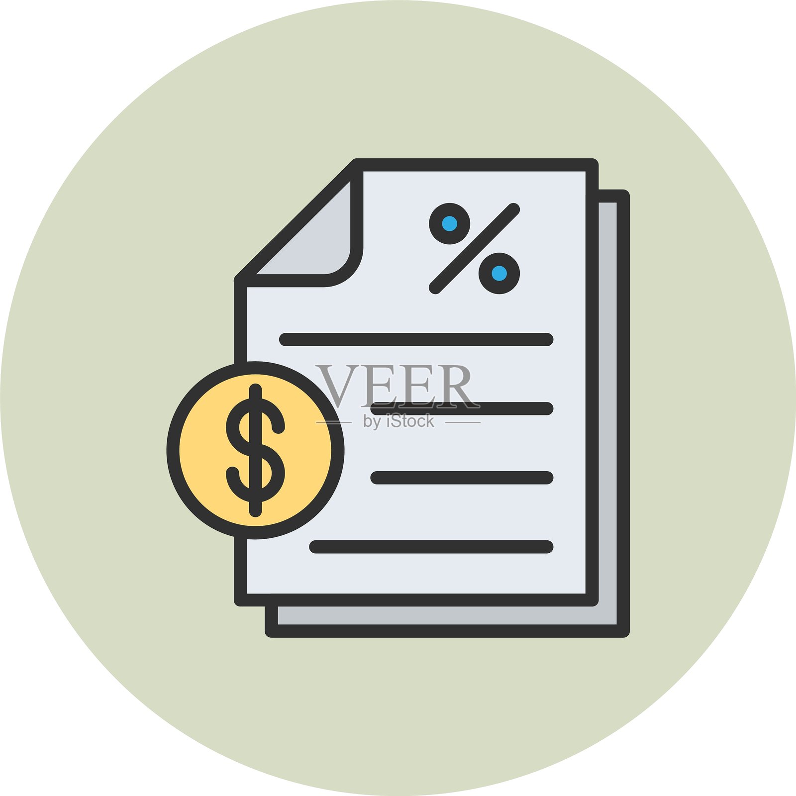 税务线填充圆圈插画图片素材