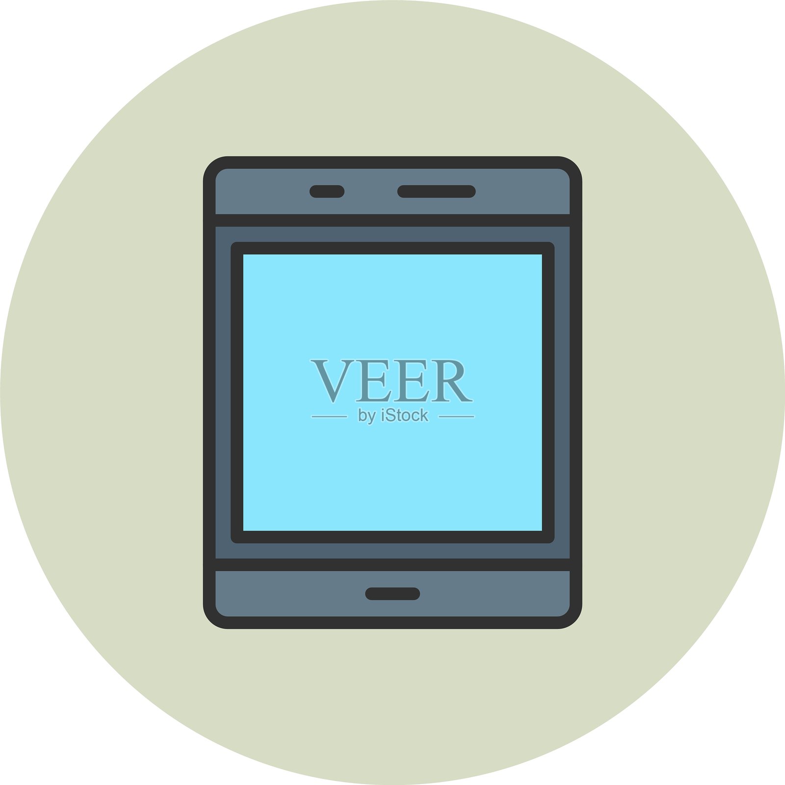 平板电脑线条填充圆圈插画图片素材