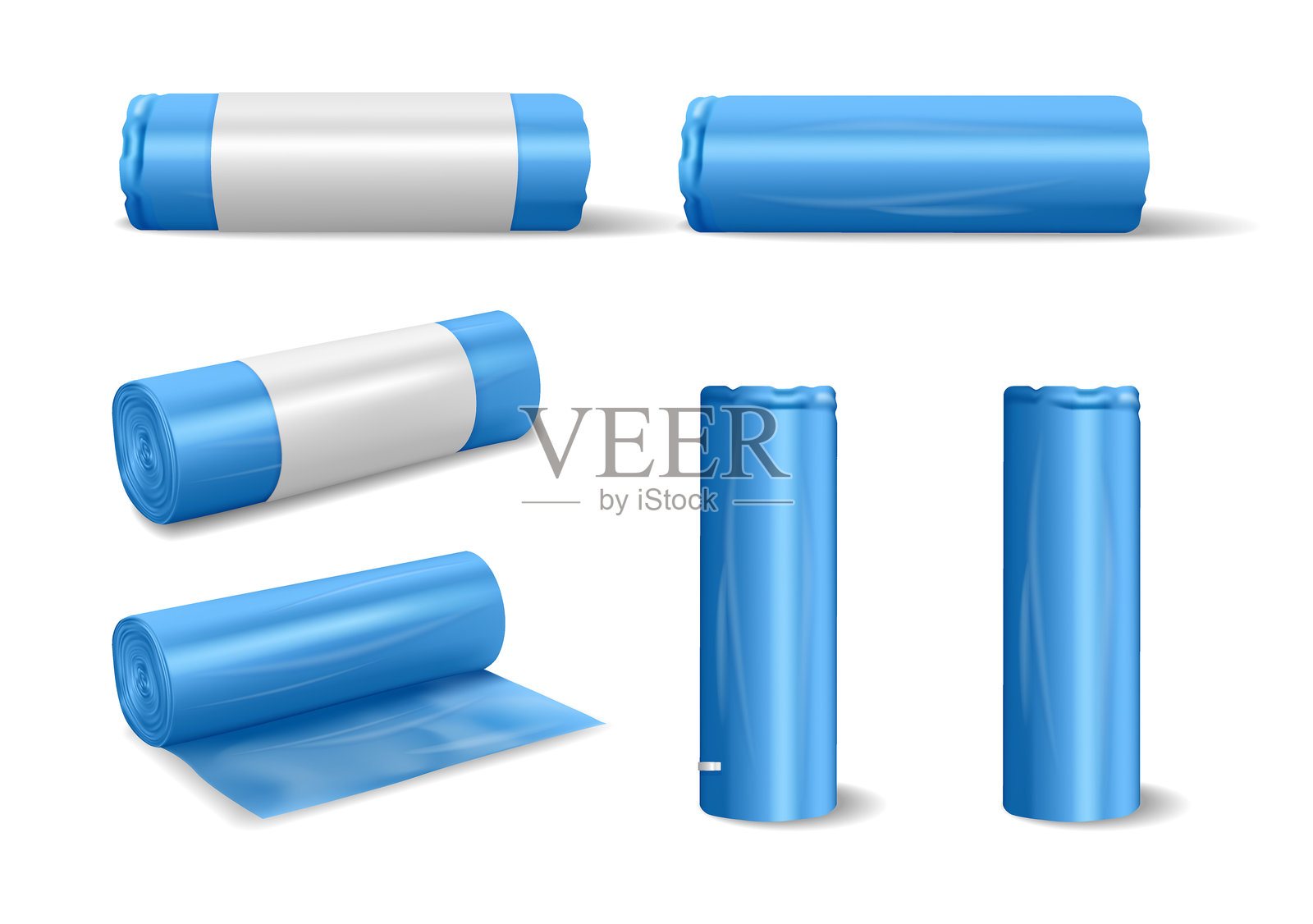 塑料垃圾袋卷用于垃圾处理插画图片素材