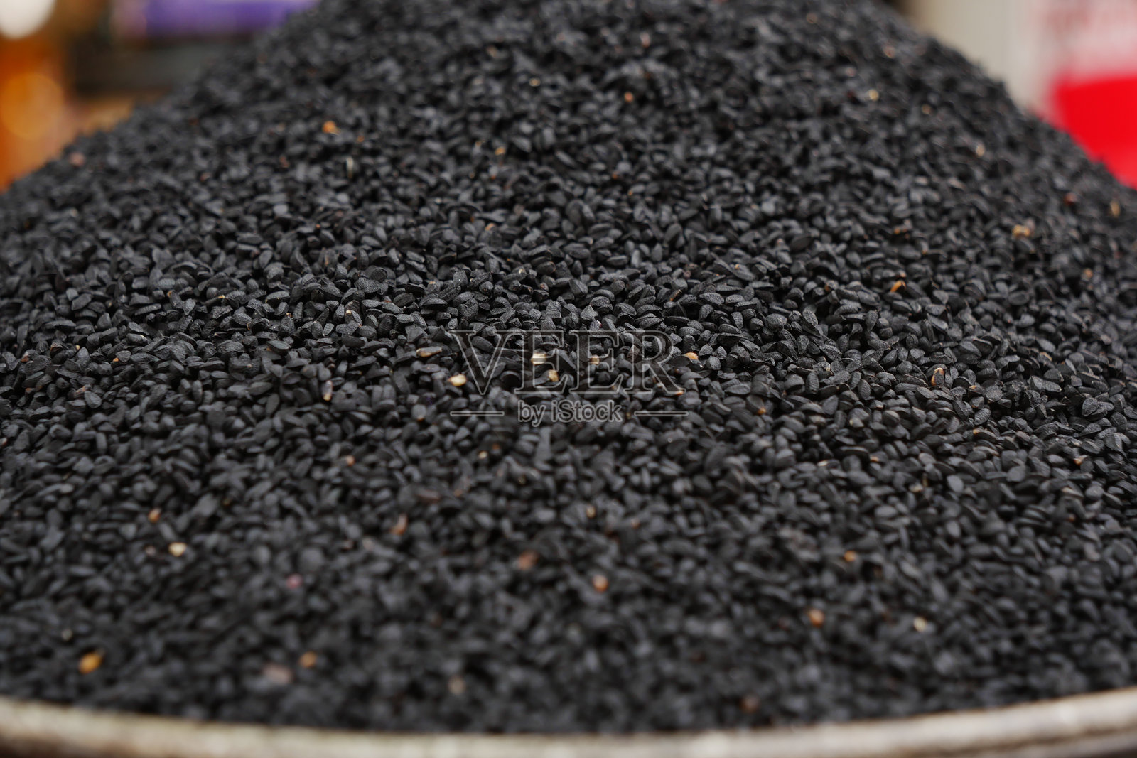 市场展示中的黑芝麻特写照片摄影图片