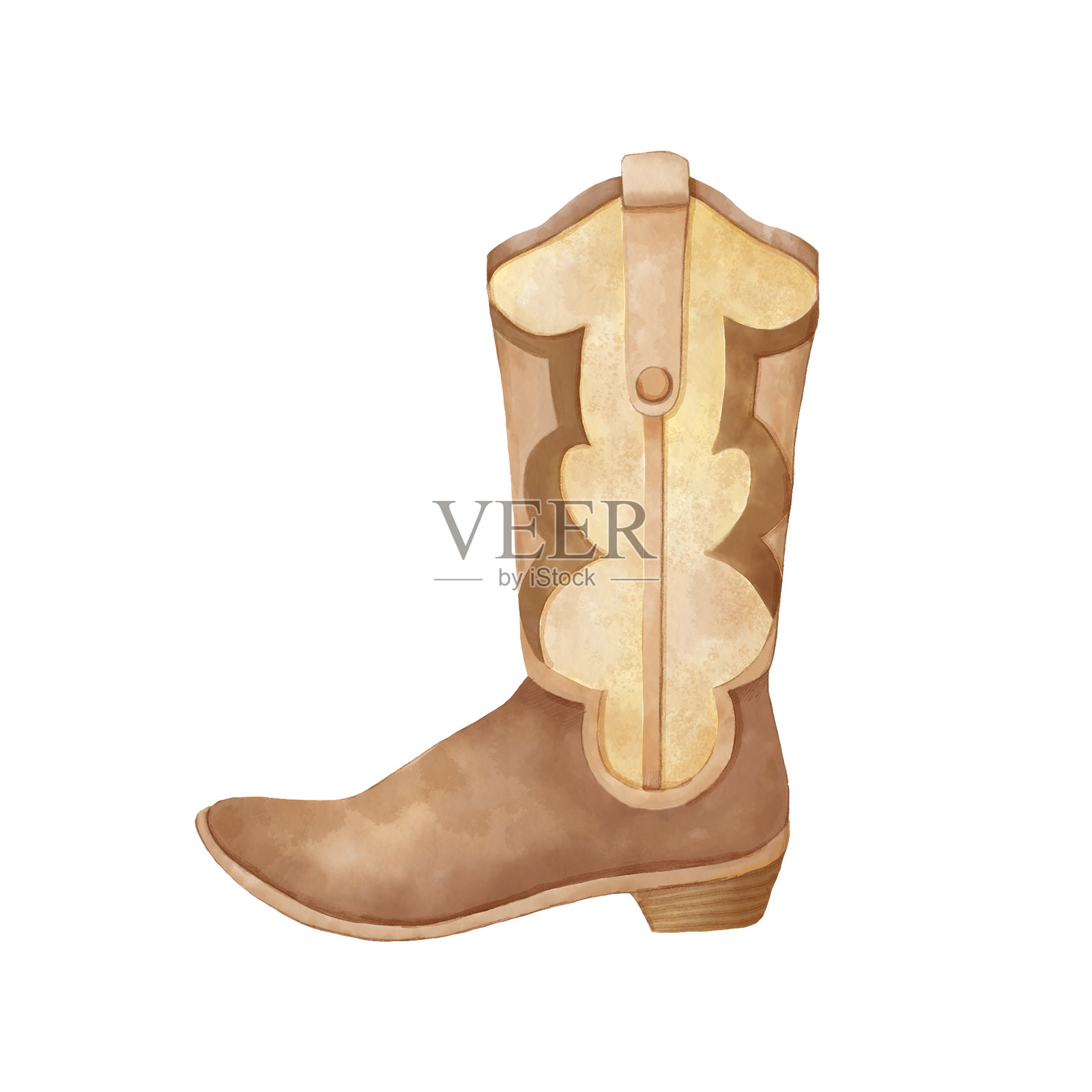 牛仔靴插画图片素材