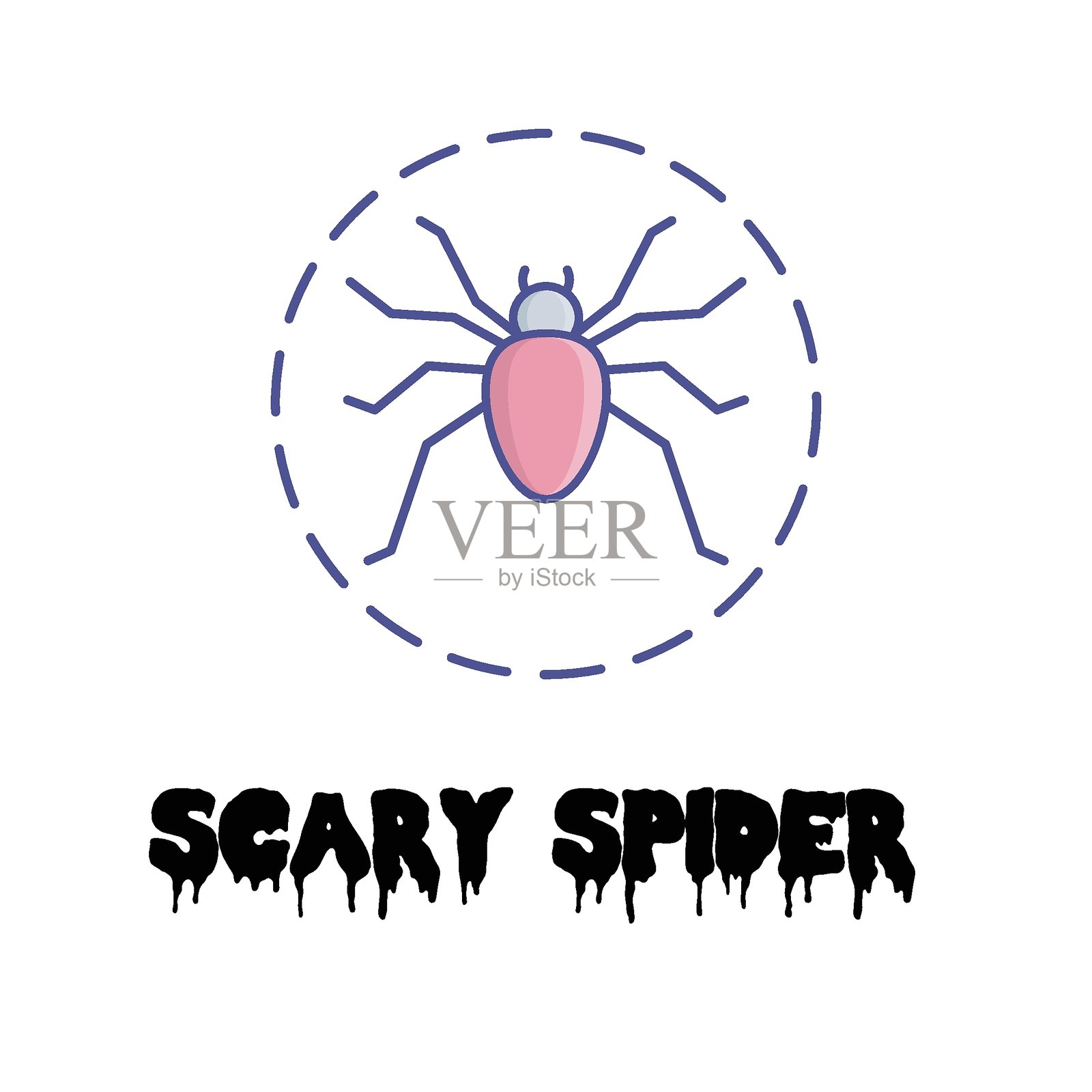 致命的蜘蛛扁平矢量图标,易于修改或编辑插画图片素材