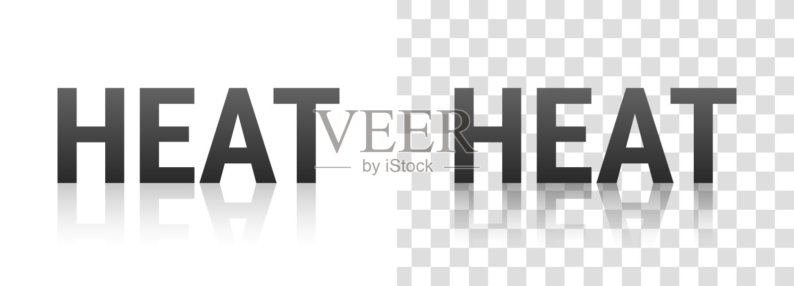 热 - 透明背景上的反射文字插画图片素材