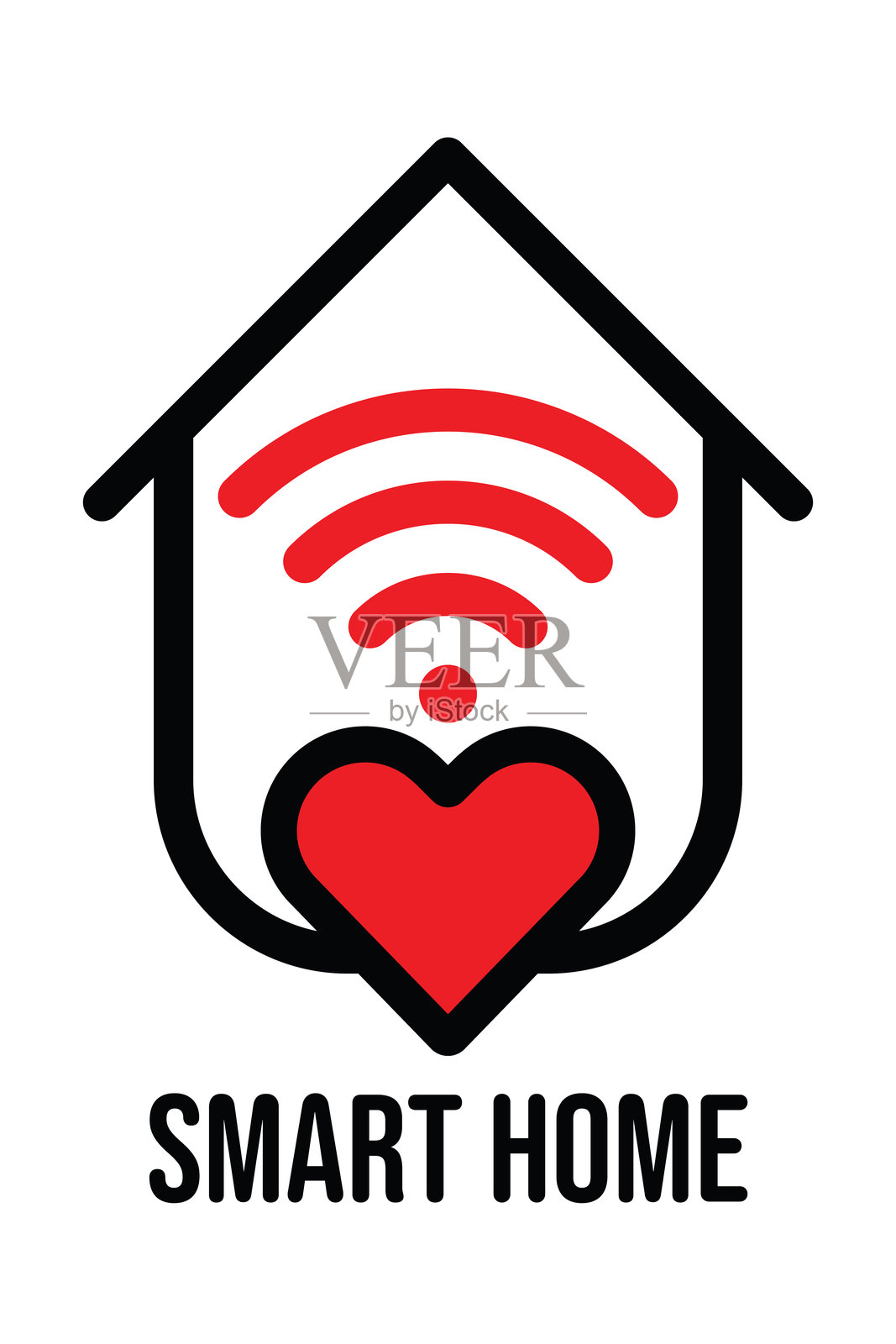 智能家居信号WiFi无线矢量图标库存插图插画图片素材