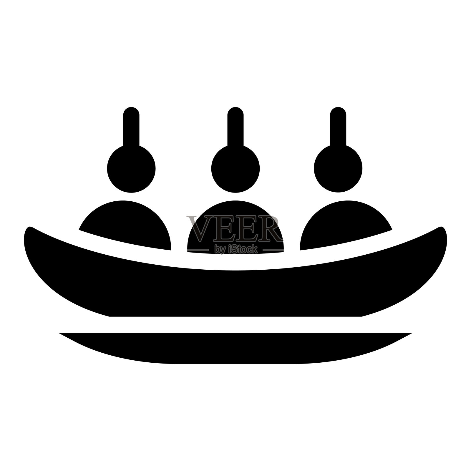 扁平图标风格的香蕉船甜点插画图片素材